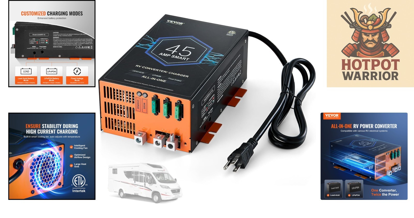 High-Performance 45A RV Converter – 110V AC to 12V DC with Advanced Protection