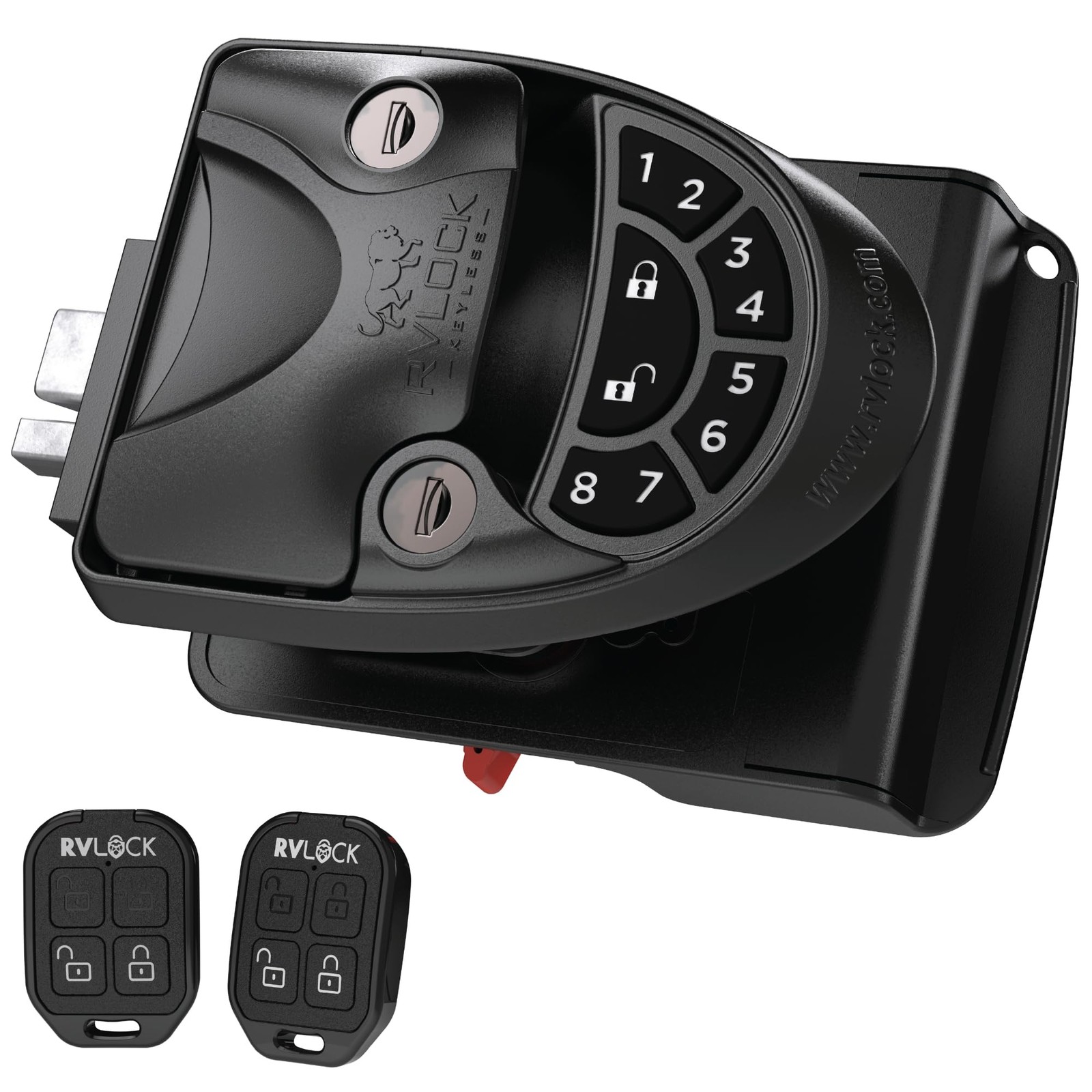 V4 Premium Metal RV Door Lock with Fits cutouts 3.75″ x 2.75″, Black