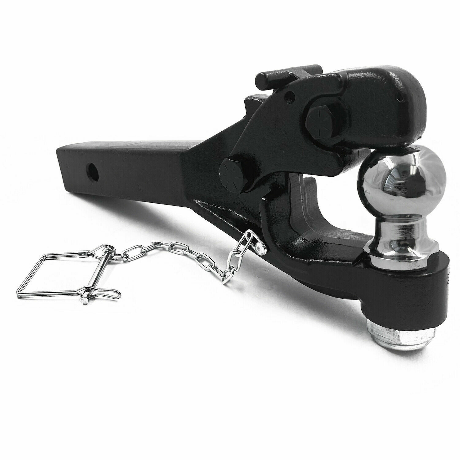 6T / 12000lbs Receiver Mount Combination Pintle Hitch w/ 2″ Ball Fit 2-Inch Rece