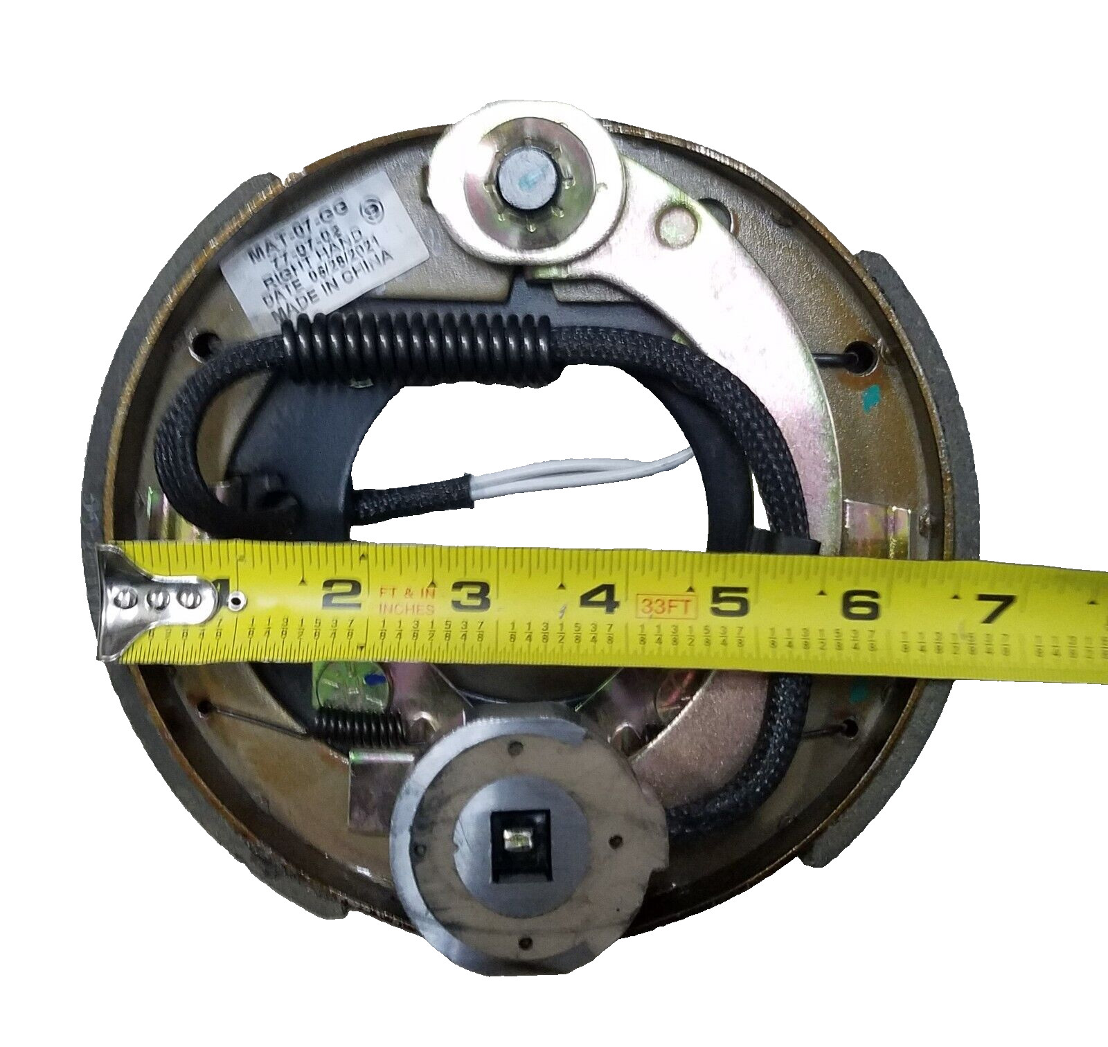 Full Electric Brake kit for 2000# Snowmobile Trailer Axle! 7″ drums 5 lug