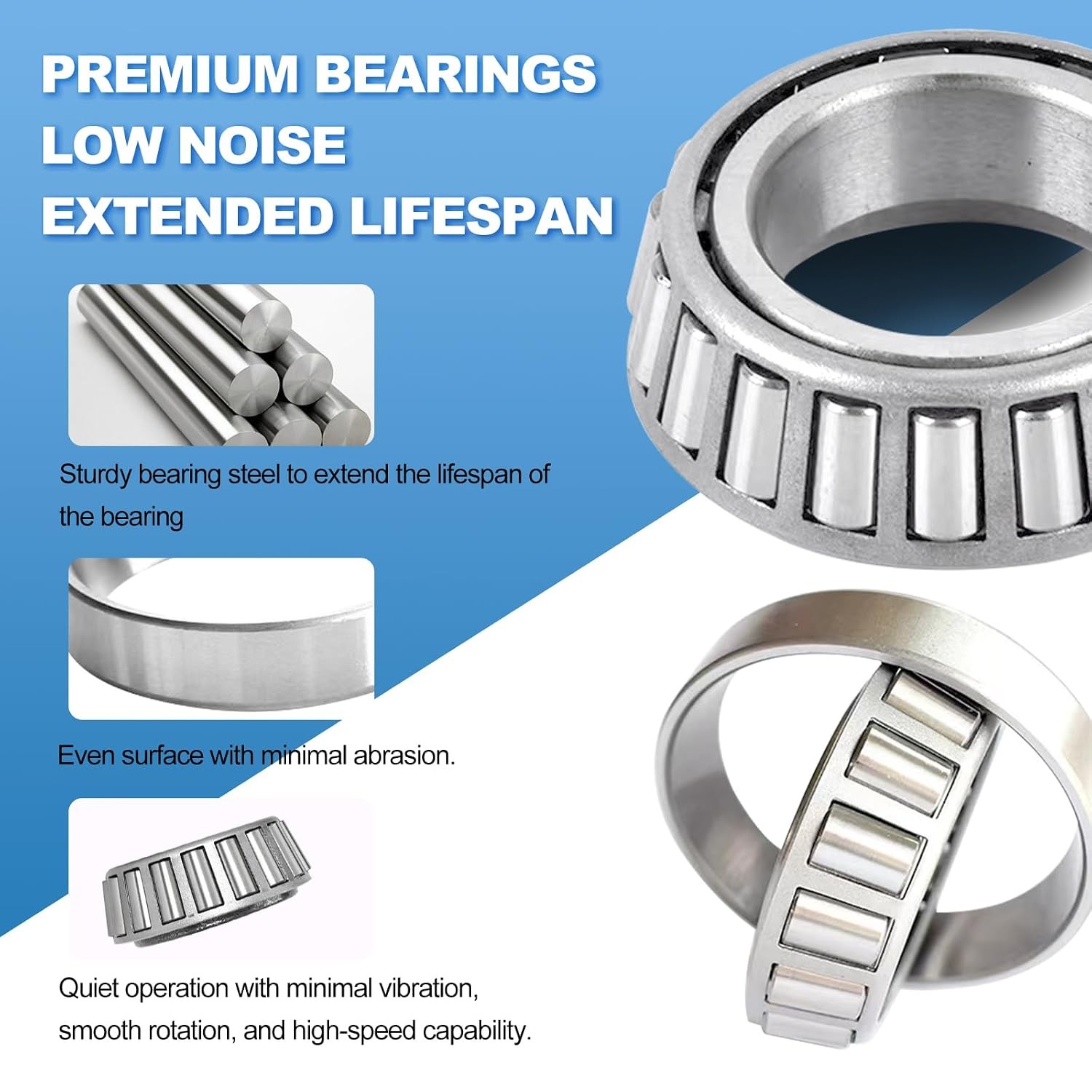 2 Set Fits For 1-1/16” Axles Trailer Wheel Hub Bearings Kit L44649 L44610 Seal