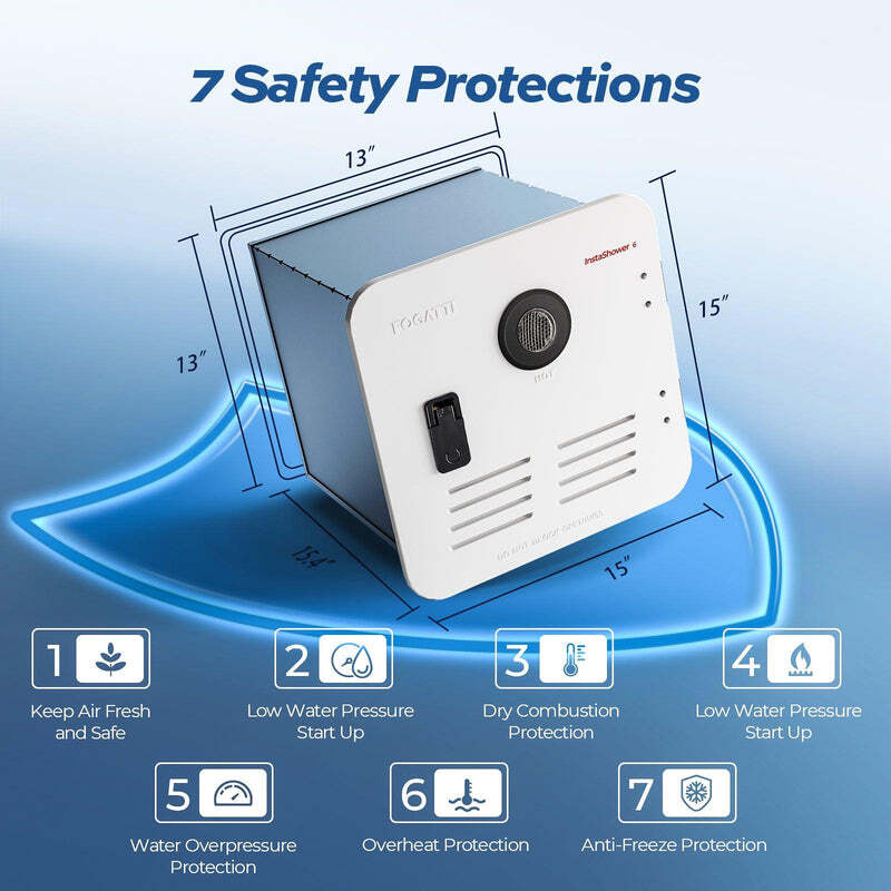 15×18″Door RV Tankless Water Heater 48,000BTU 2.5GPM Propane Gas for 6 Gallon