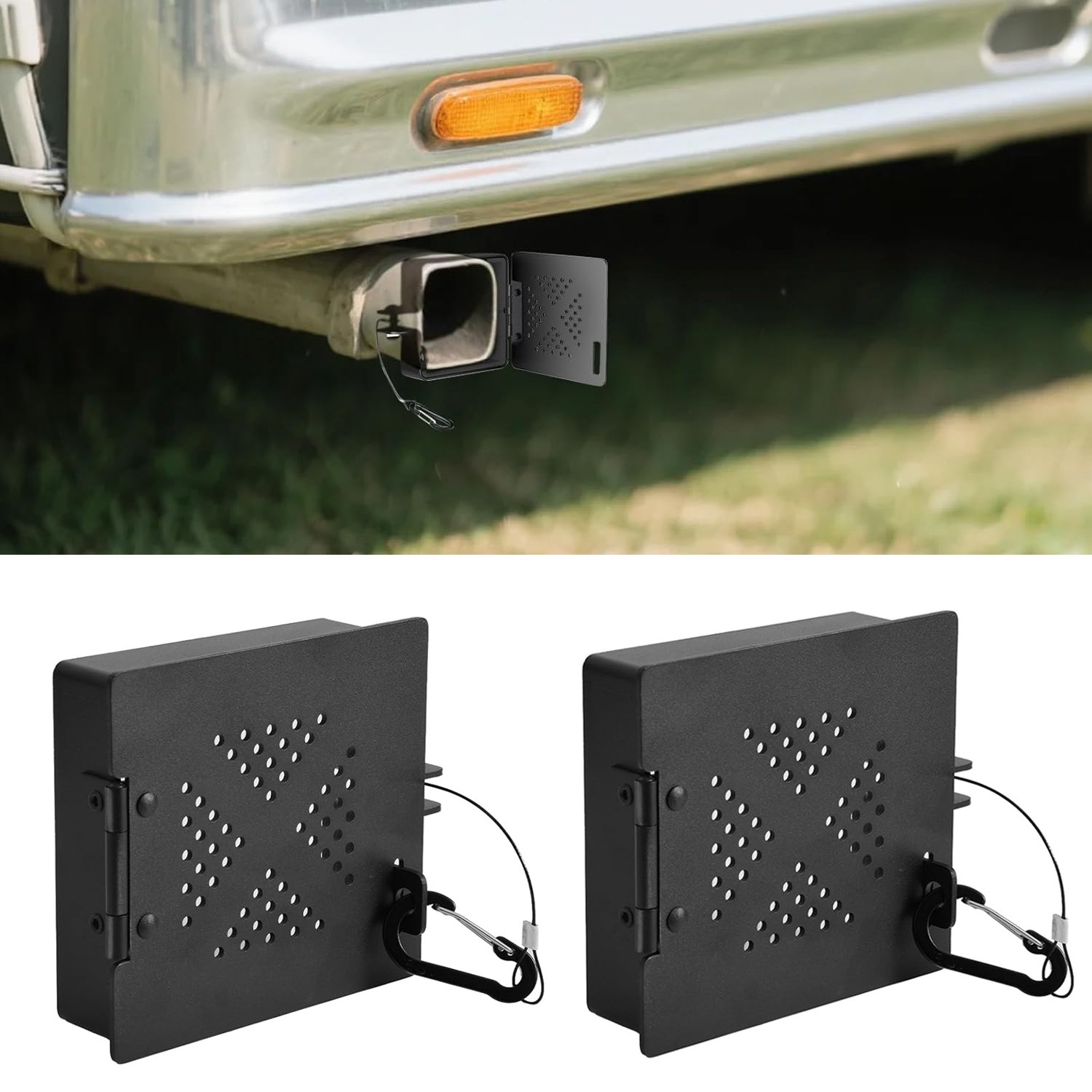 For Most RV Aluminum Bumper End Cap- Fits Standard 4-Inch Square Camper Black