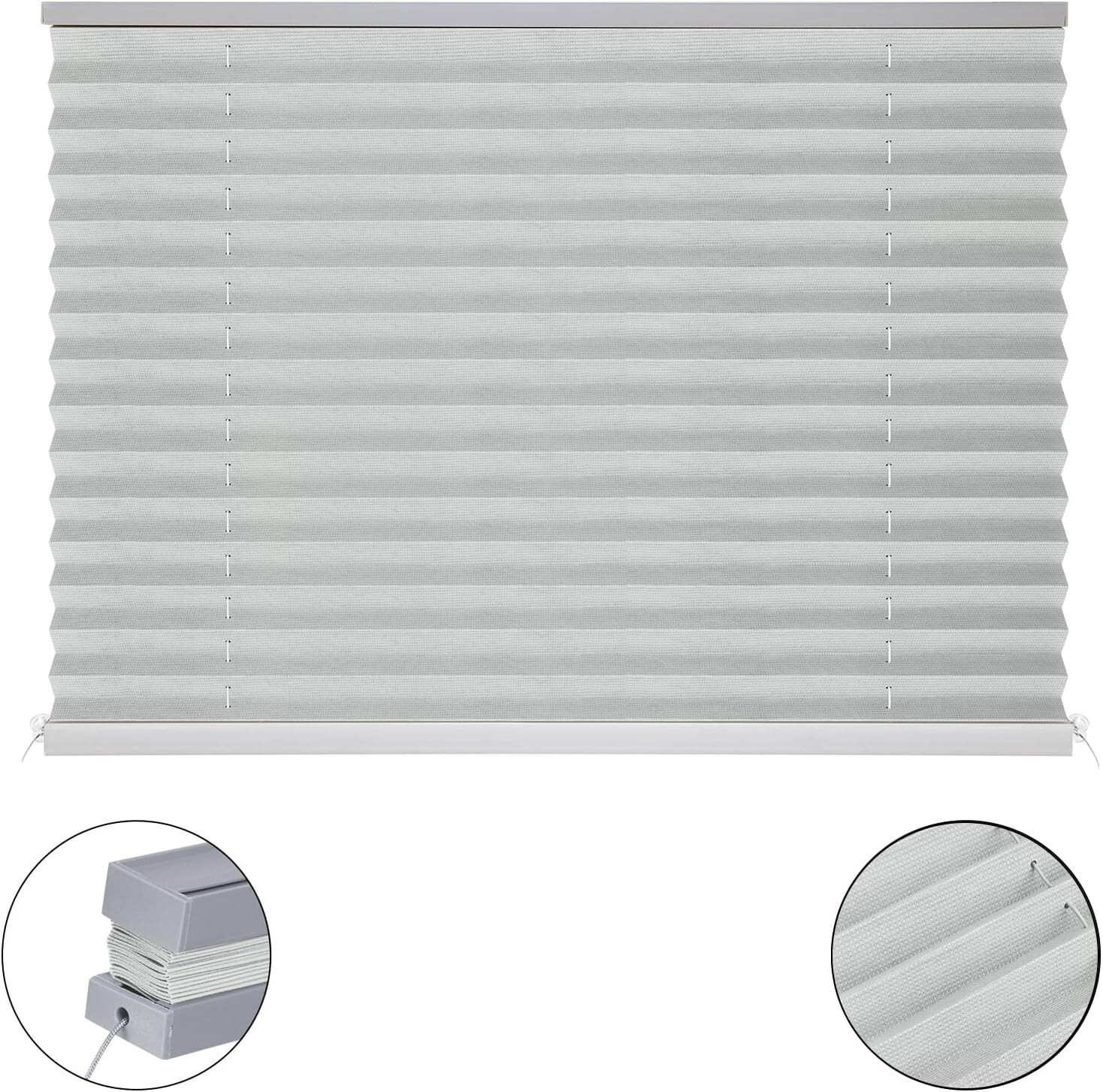 Gray RV Blinds Motorhome Window Shades Camper Pleated Privacy for Travel Trailer