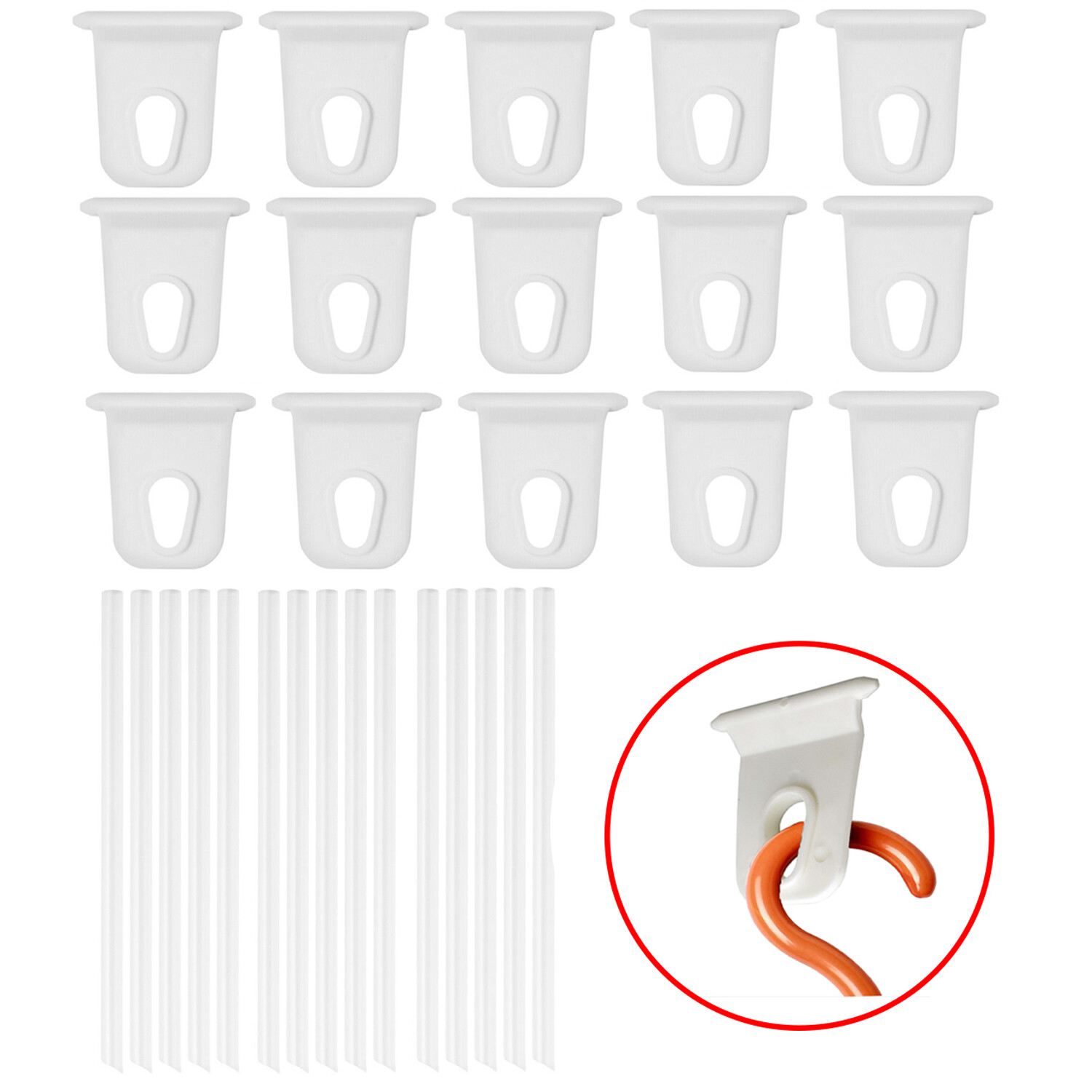 15 x RV Awning Rail Light Holder Party Light Clip Hanger Camper Hook Accessories