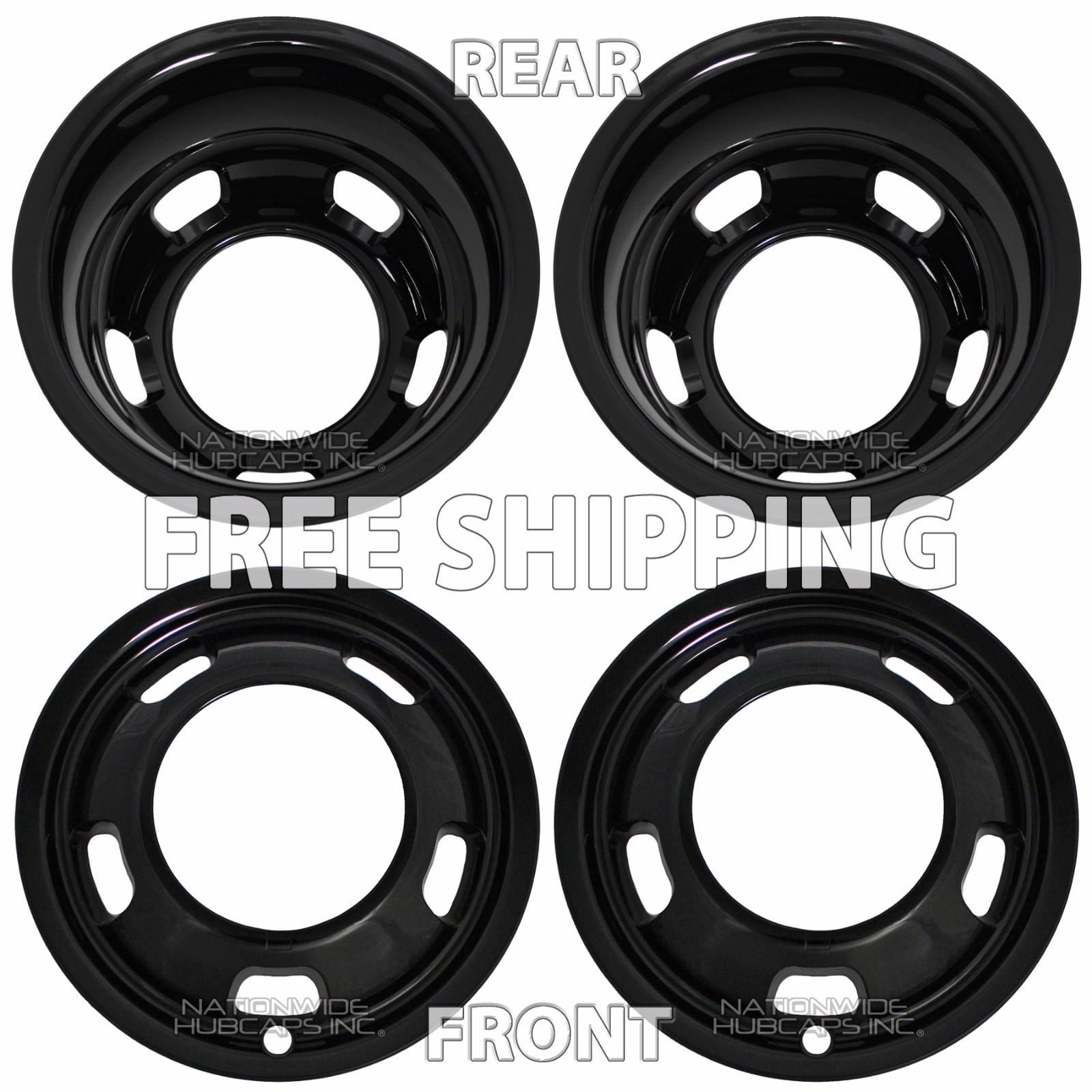 for DODGE RAM 3500 2003-2018 Black 17″ Dually Wheel Simulators Dual Skins Liners