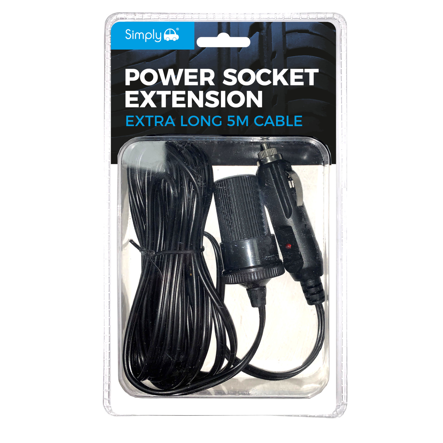 5 Meter Car Cigarette Lighter 12V Extension Cable Adapter Socket Charger Lead
