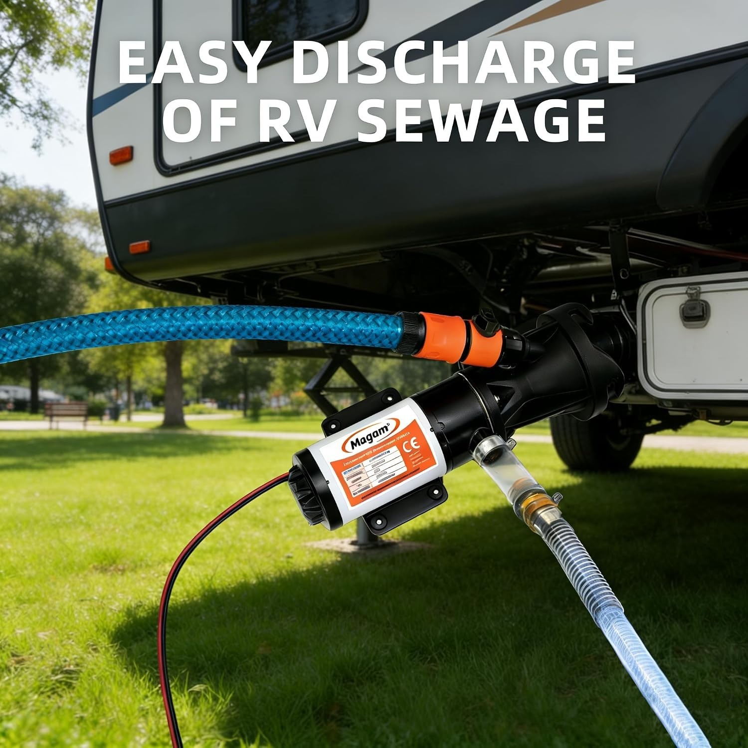 12V RV Macerator Pump 12GPM – Efficient Waste Disposal with Fresh Water Rinse