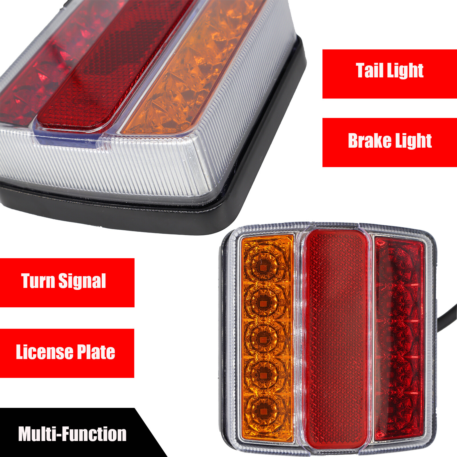1 Set Trailer Tail Light 12V 16 Led 10m Line 7 Pin Plug Kit Stop Indicator Lamp.