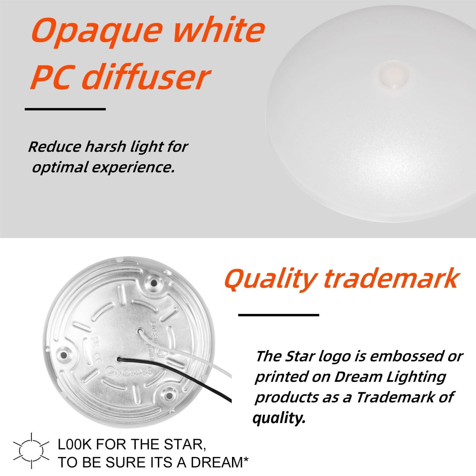 Dream Lighting RV Ceiling Lights LED 12V 4.5 Inch RV LED Puck Light Fixtures
