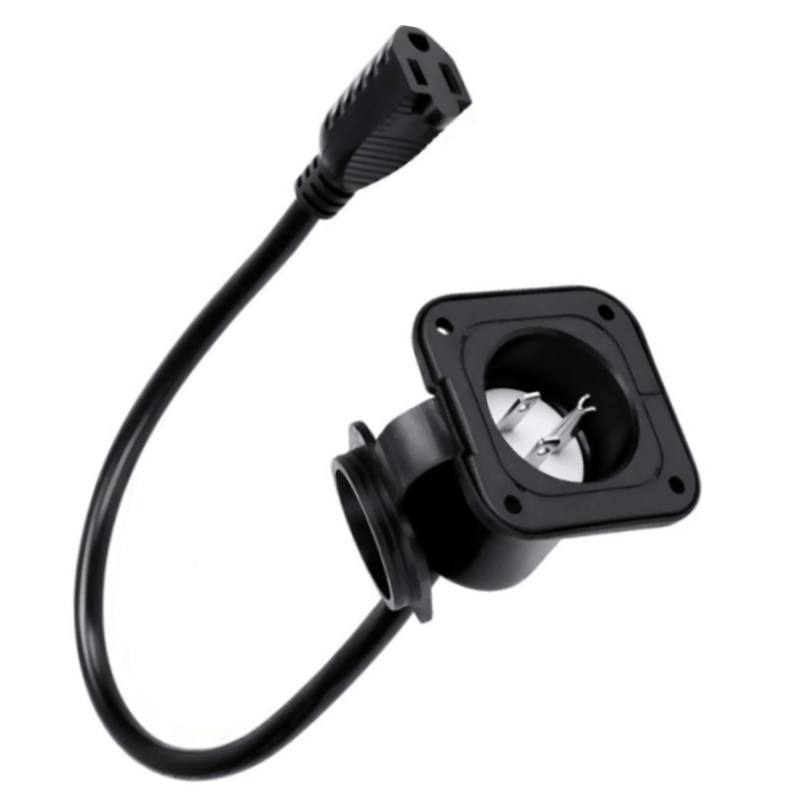 New 15 Amp 125V AC Power Inlet Port Plug with Integrated 18″ Extension Cord