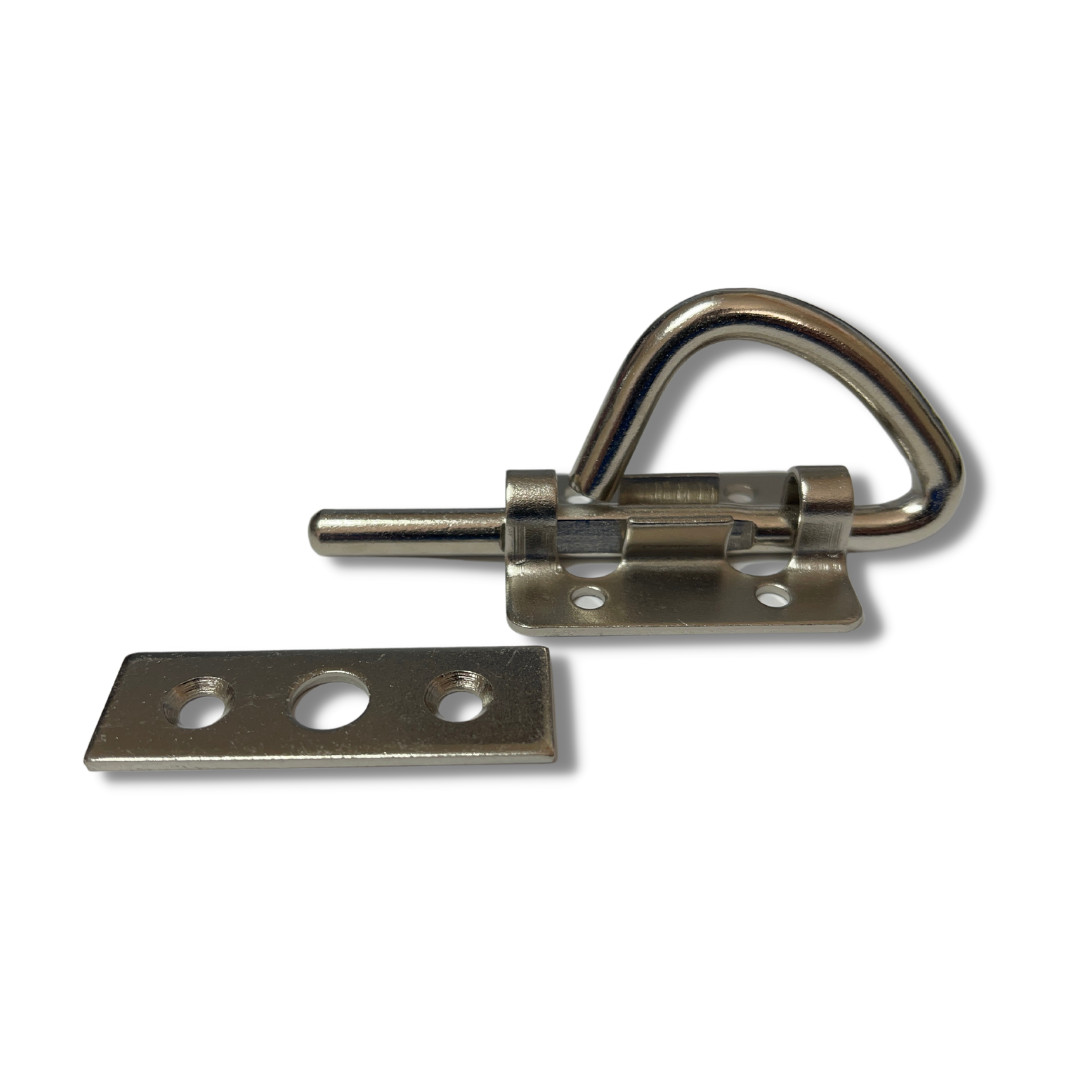 Brushed Nickel Overhead Bunk Bed Latch Lock Pin Holder Trailer RV Camper