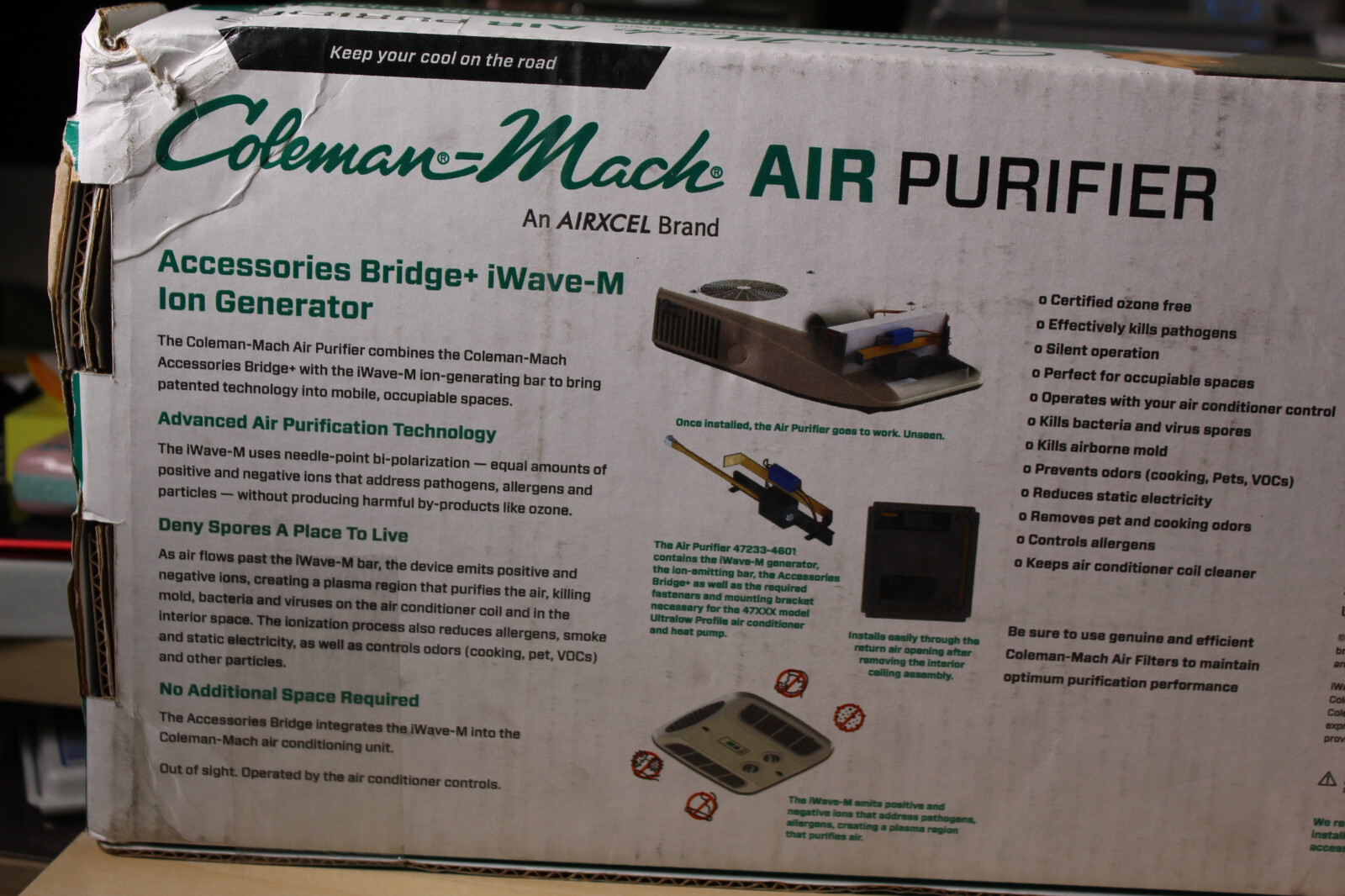 Brand new COLEMAN RVP 47233-4601 Iwave-M Air Purifier MacH 8