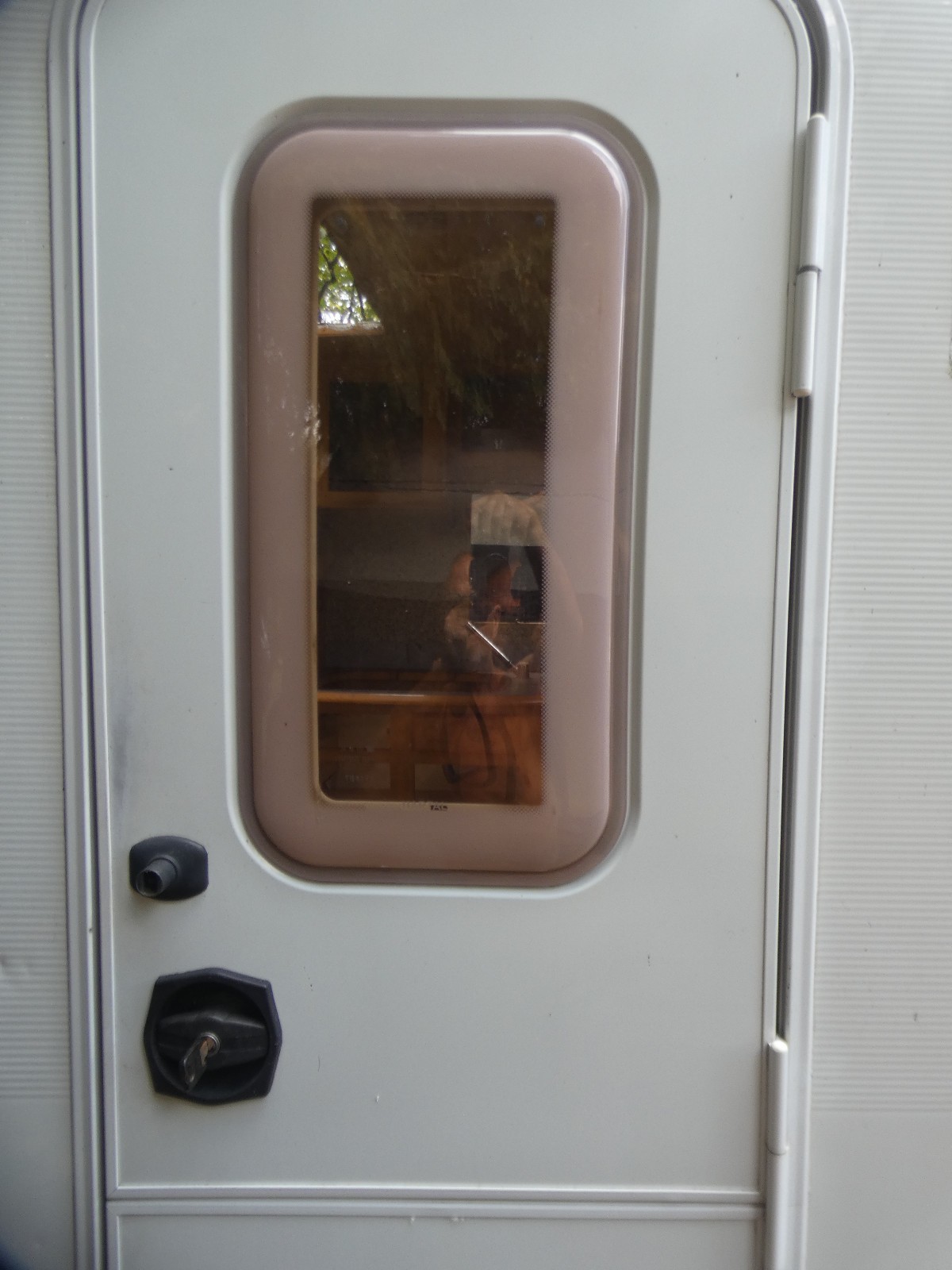 Caravan entrance barn door+frame, Fleetwood Heritage, 65 x 20inch/lock+key,VGC