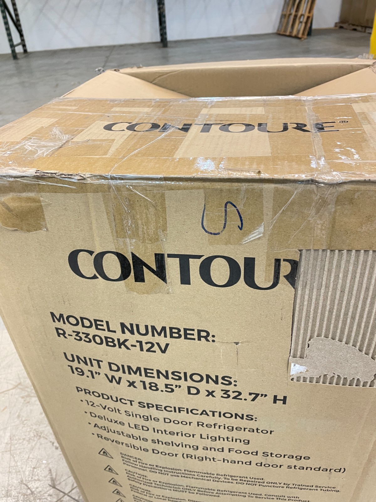 CONTOURE R-330BK-12V 3.3 CU. FT. 12V COMPACT REFRIGERATOR BLACK RV / CAMPER