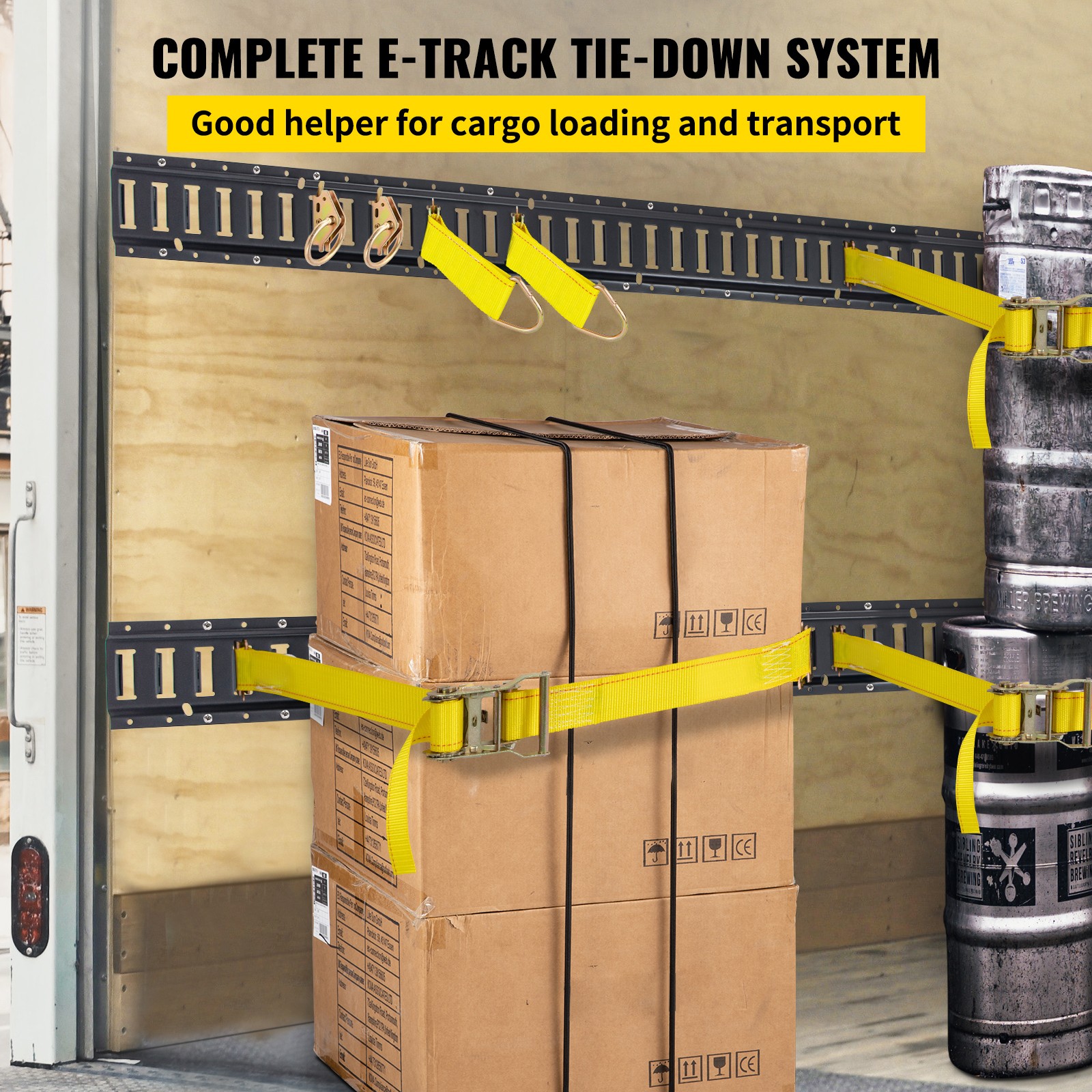 VEVOR E Track Tie Down Rail Kit 30PCs 5′ E Track Rails Enclosed Cargo Trailer