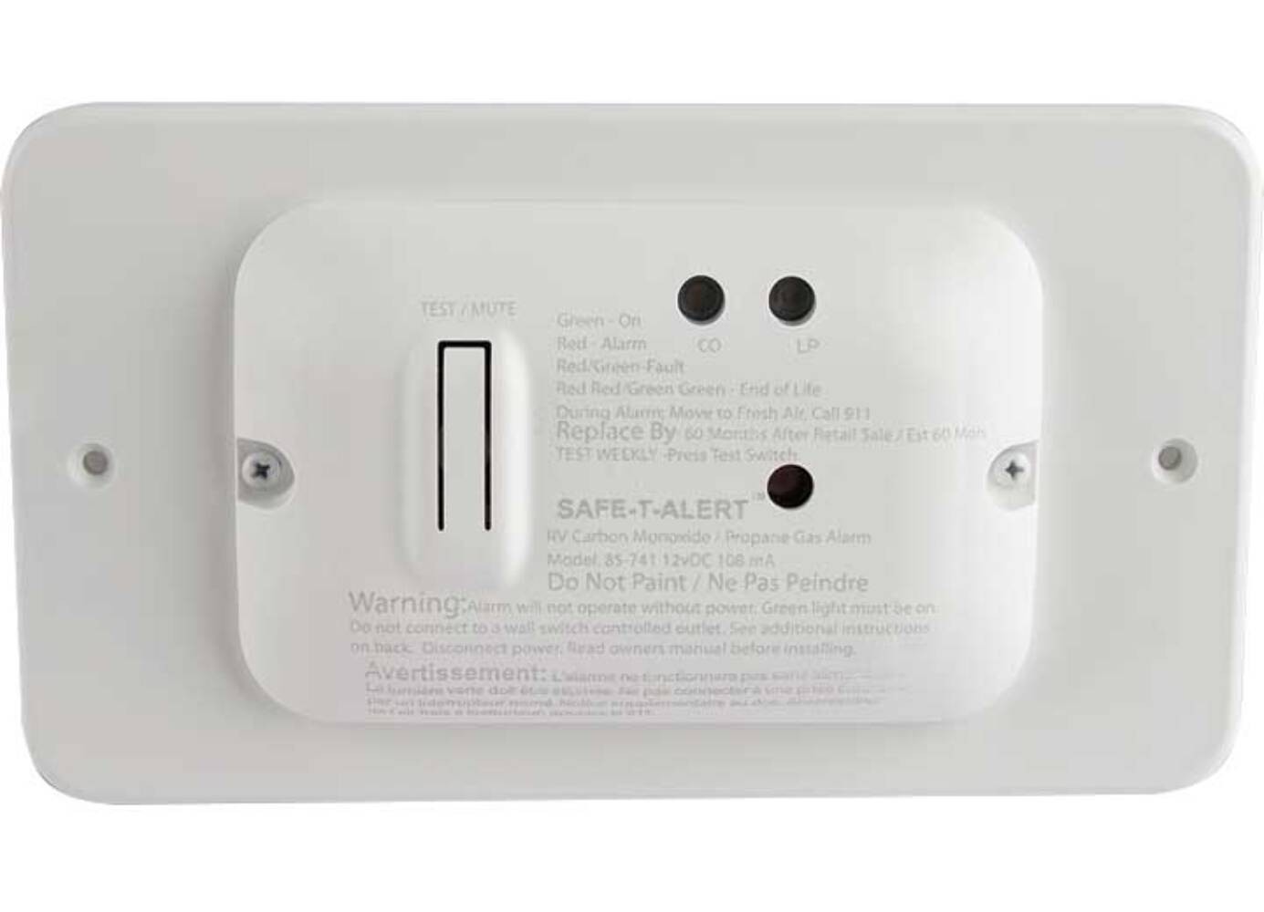 MTI Industries Combination Carbon Monoxide and LP Alarm Model 85-741-WT-TR