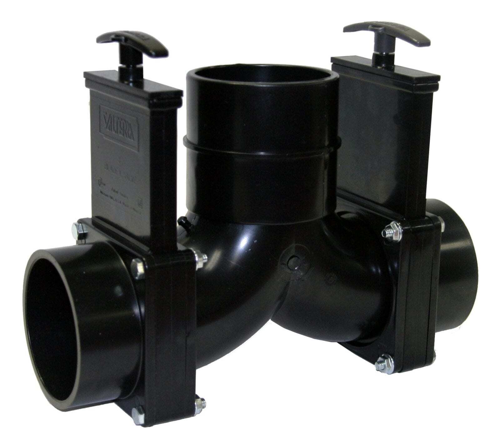 Valterra T85 Black Sewer Waste Valve 3″ Hub x 3″ Hub x 3″ Outlet