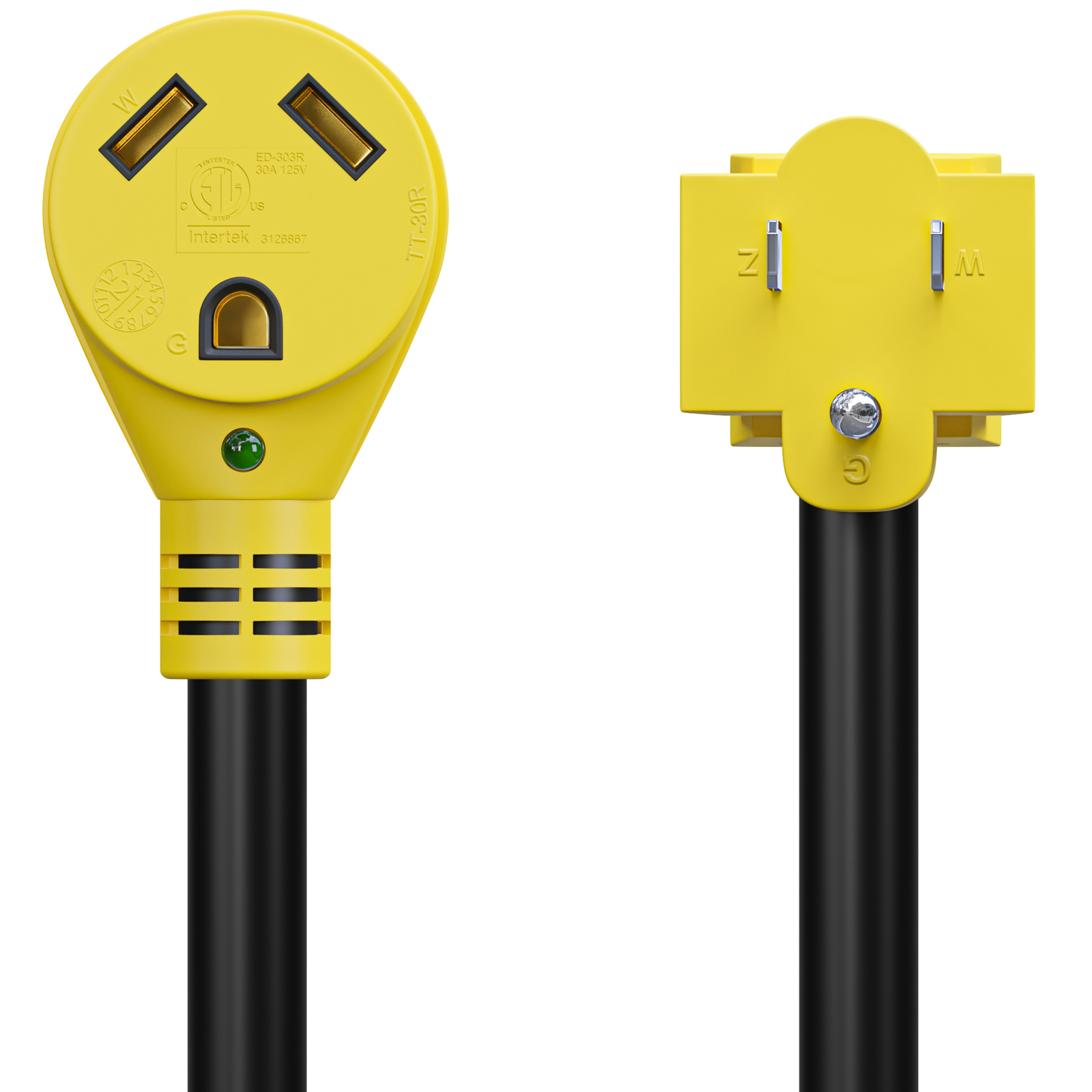 15 Amp Male to 30 Amp Female Dogbone Adapter RV Electrical Converter Cord Cable