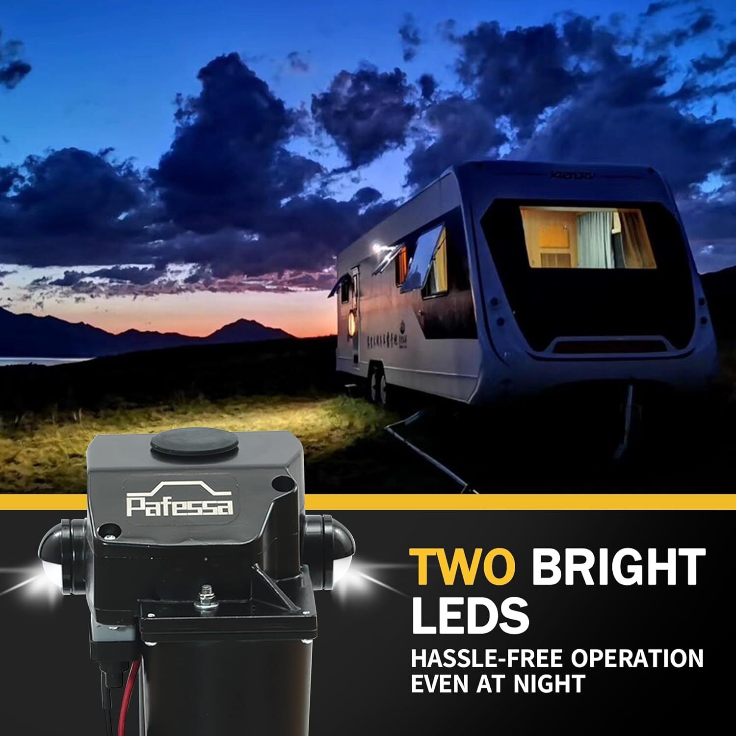 Electric Trailer Jack A Frame Travel 3500lb 12V with Drop Foot Protective Cover