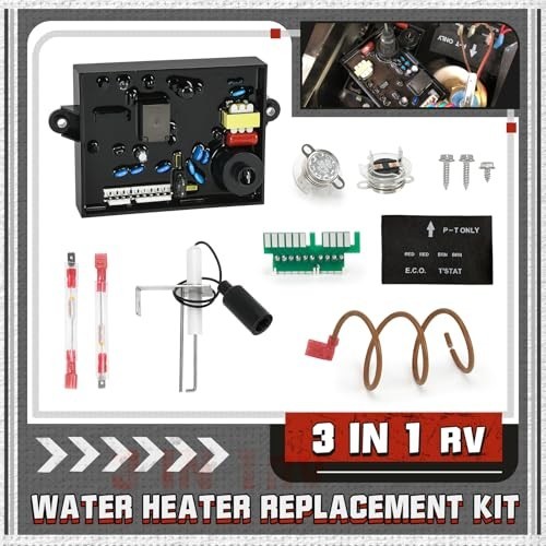 3-in-1 RV Water Heater Control Board Kit with Fuse, Thermal Cut Off & Spark Igni