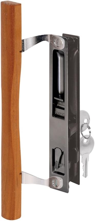 Prime-Line C 1032 Keyed Sliding Glass Door Handle Set – Replace 1 Pack, Black