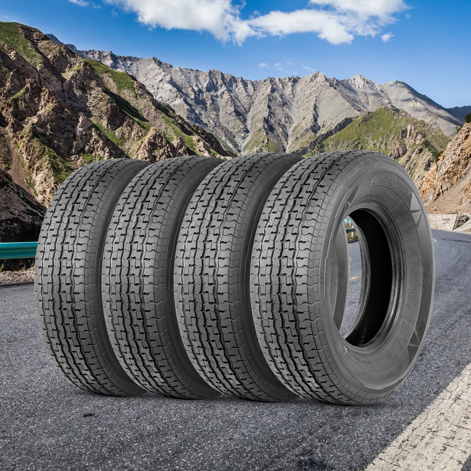 ST205/75R14 Trailer Tires 4-Pack Radial 205 75 14 8 Ply Load Range D Boat Cargo