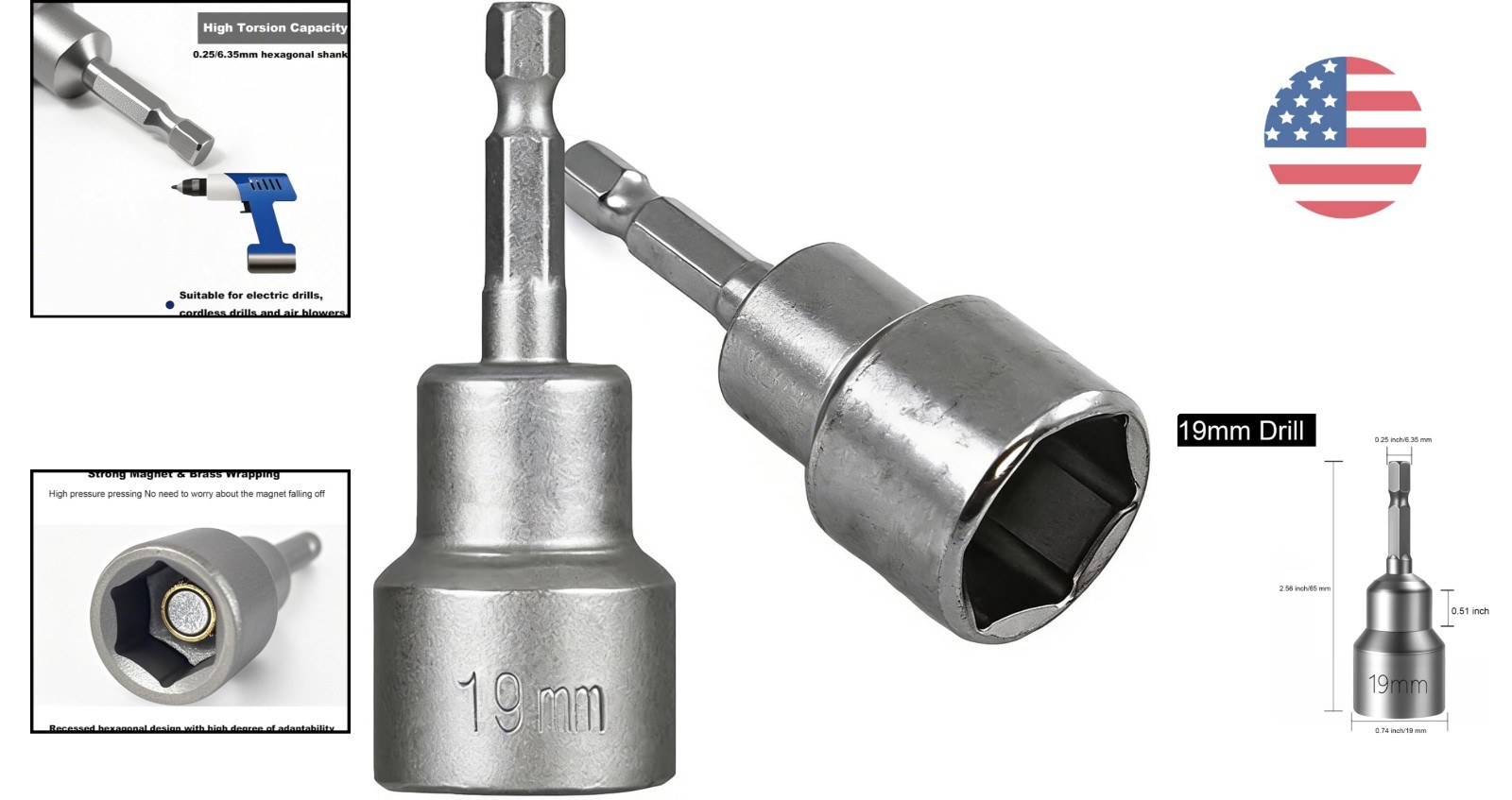 Single 3/4 Inch Hex Scissor Jack Socket for RVs – Compatible with All Drills