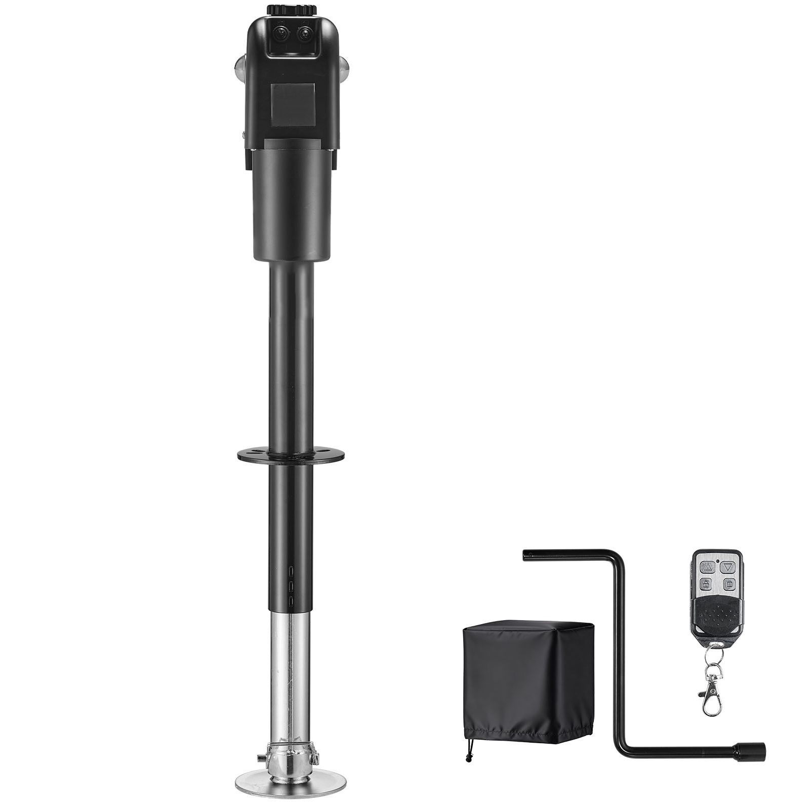 Electric Tongue Jack, 7500lb, 9.84-27.84in, 90° Rotating Base, Waterproof & LED