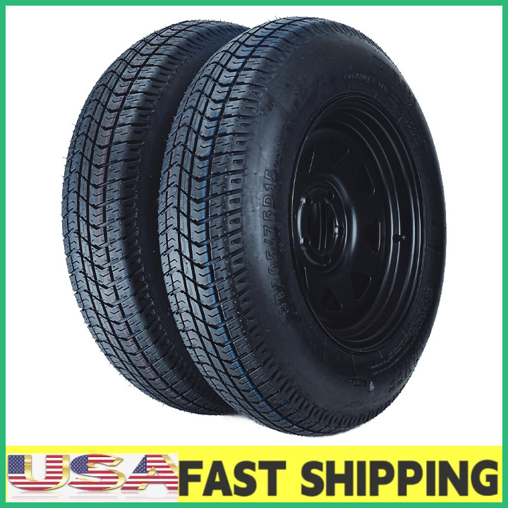 ⭐2 Pack ST205/75D15 Trailer Tire Load Range C 6PR,5 Lug 4.5″ 205 75D 15 Tire NEW