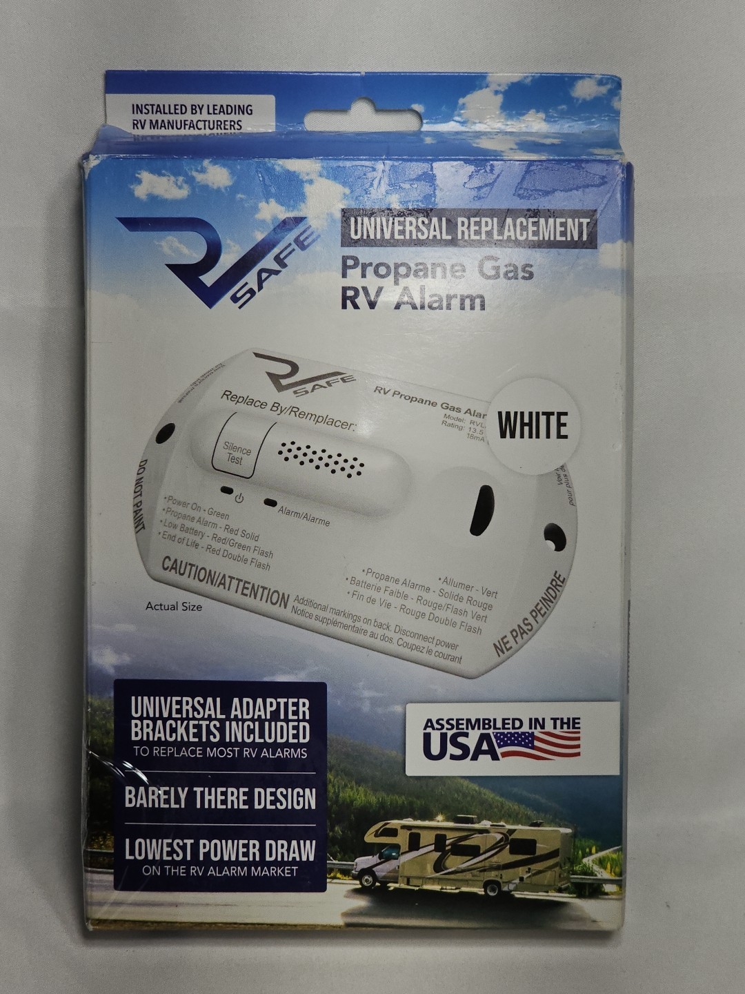 RV Safe RVLP2W Propane Gas Alarm, 2-wire – White