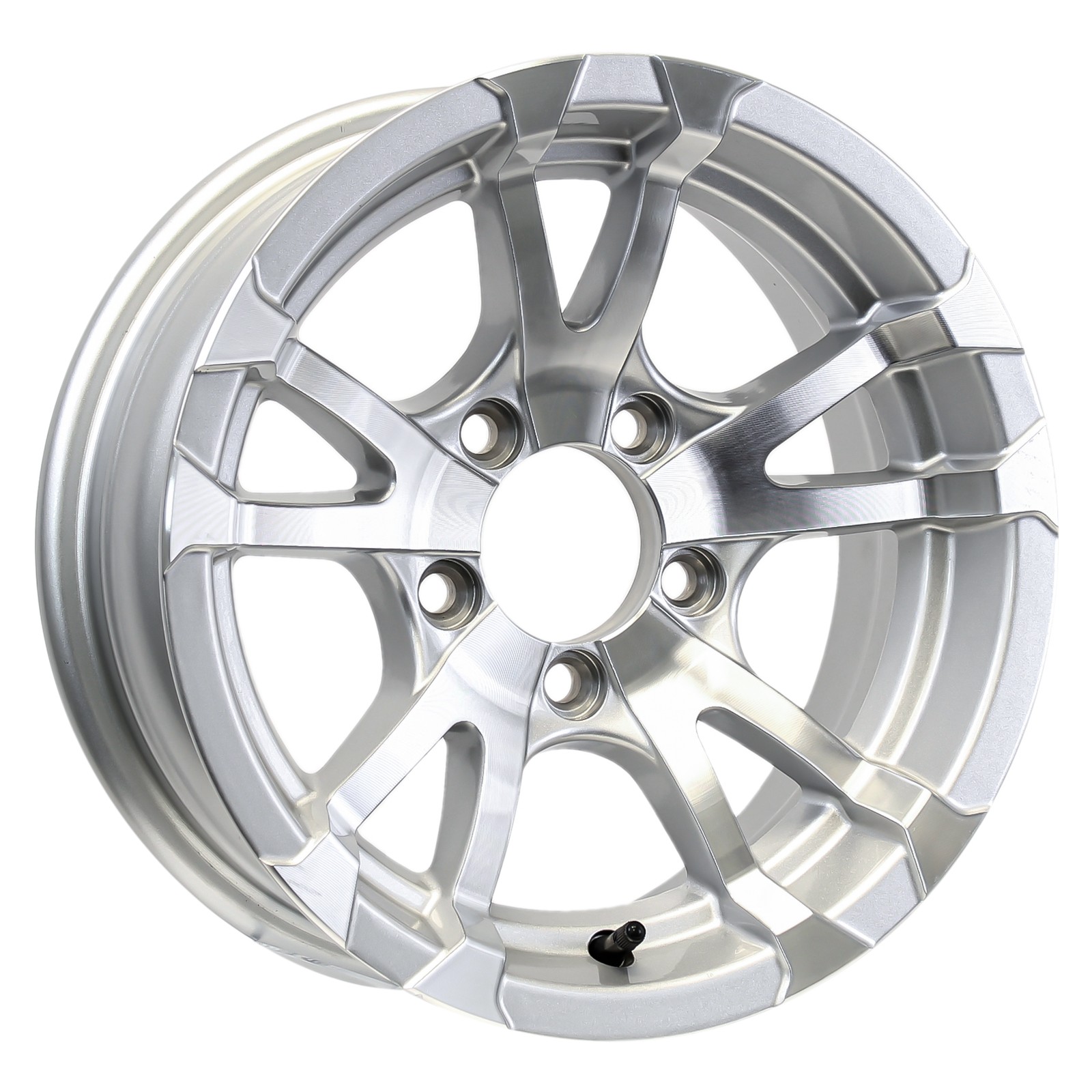 eCustomrim Aluminum Trailer Wheel 13X5 5 Lug On 4.5 Avalanche Silver Rim