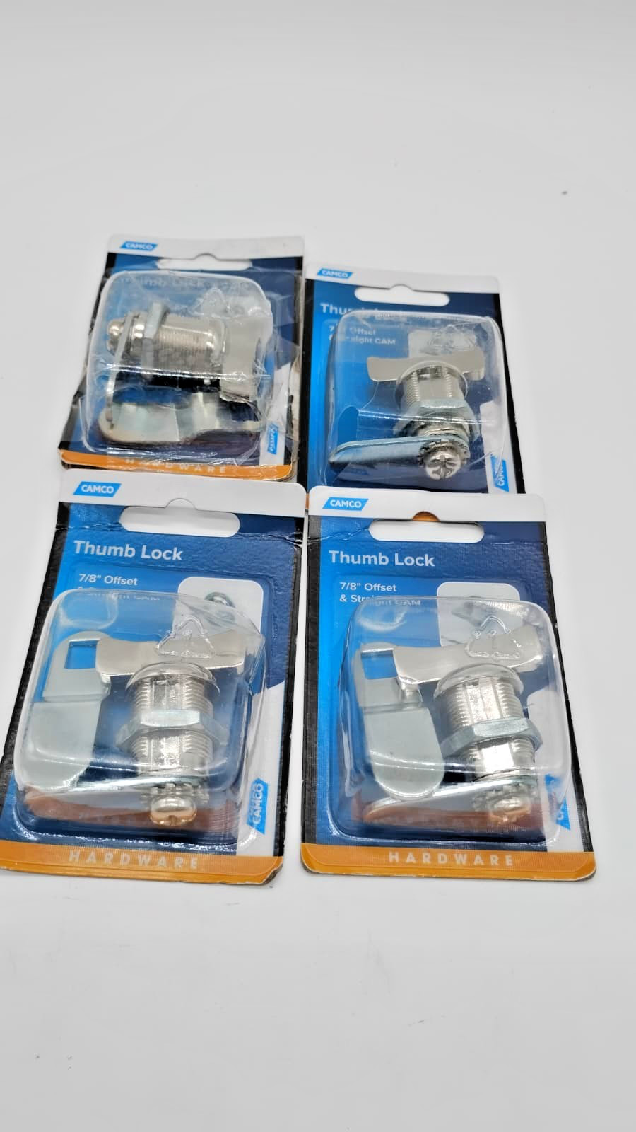 Camco 44323 7/8″ Thumb Operated Offset Cam Lock RV Cabinet Compartment 4 Pack