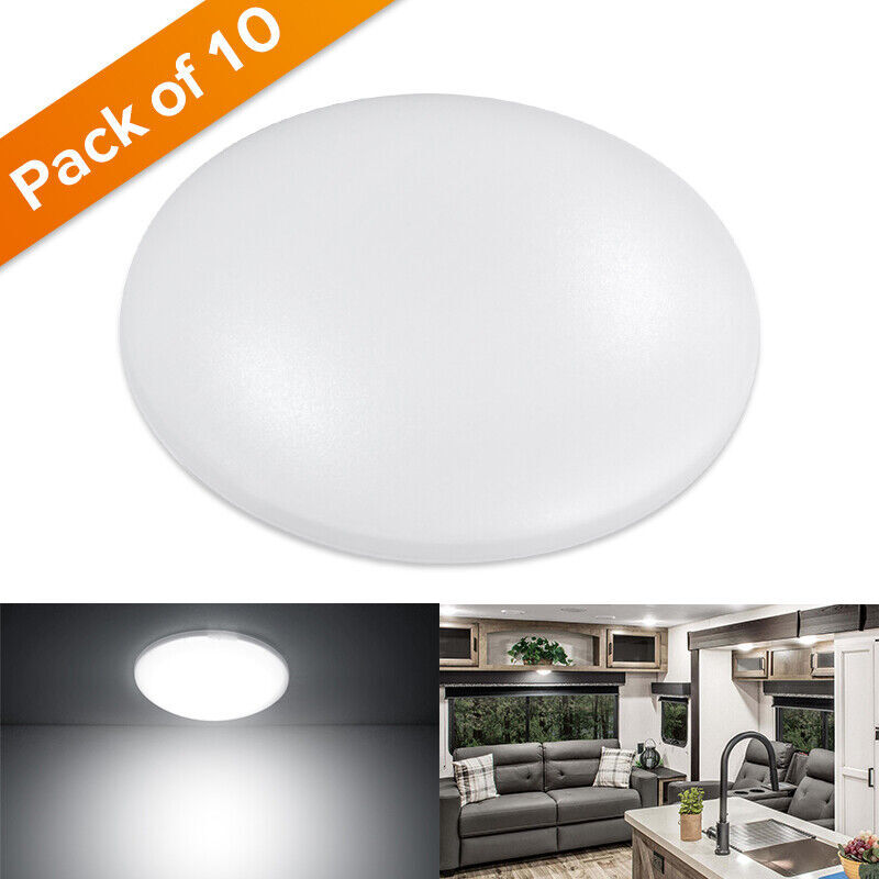 10 X 12V 3.5″/4.5″ RV LED Ceiling Dome light Fixture Under Cabinet Light C/P/WW