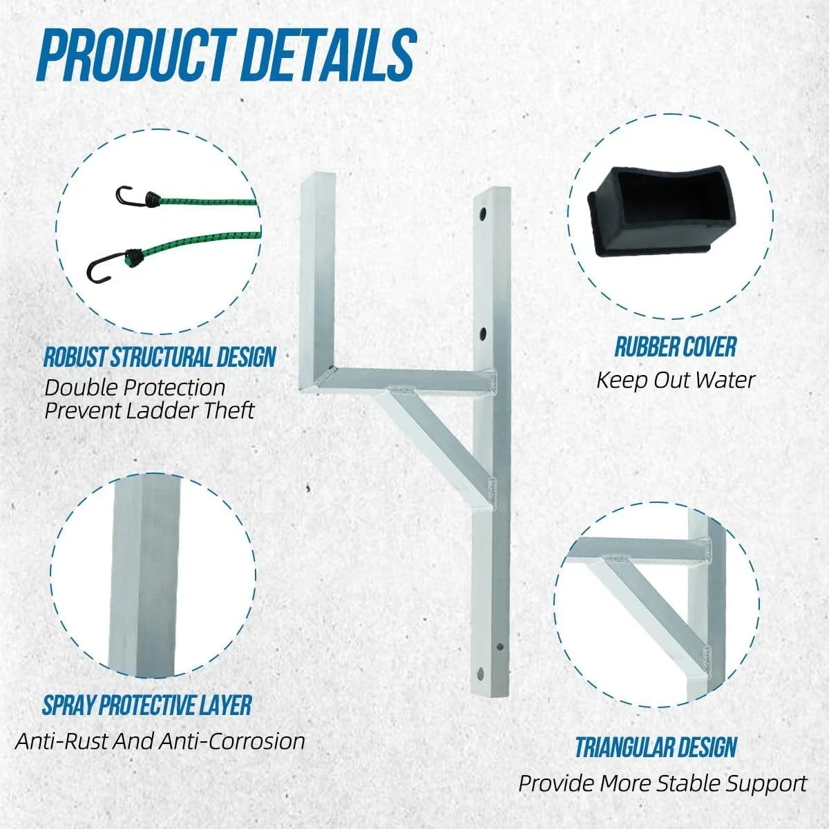 U.S Warehouse Fits Ladder Rack for Trailer,Side Mount Heavy Steel Ladder Rack