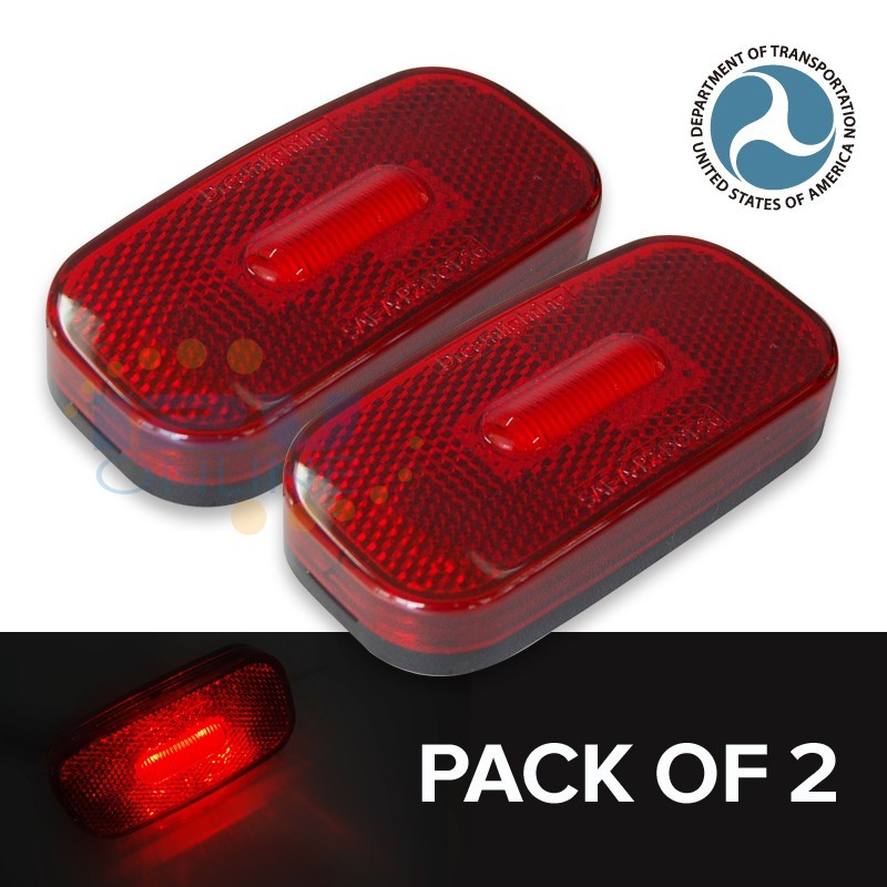 Red LED Side Marker Lights Clearance Lamp for Trailer RV Truck Lorry 3.9″