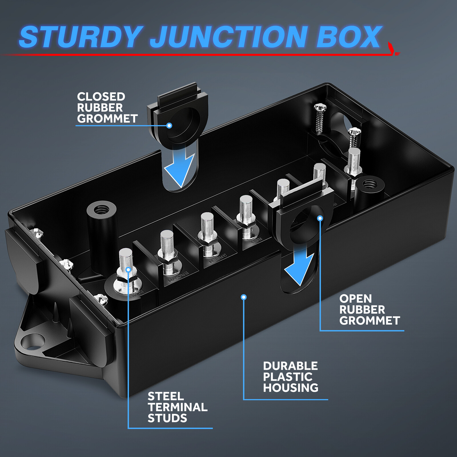 7 Way Electrical Trailer Junction Box – 7 Gang Trailer Wire Connection Box