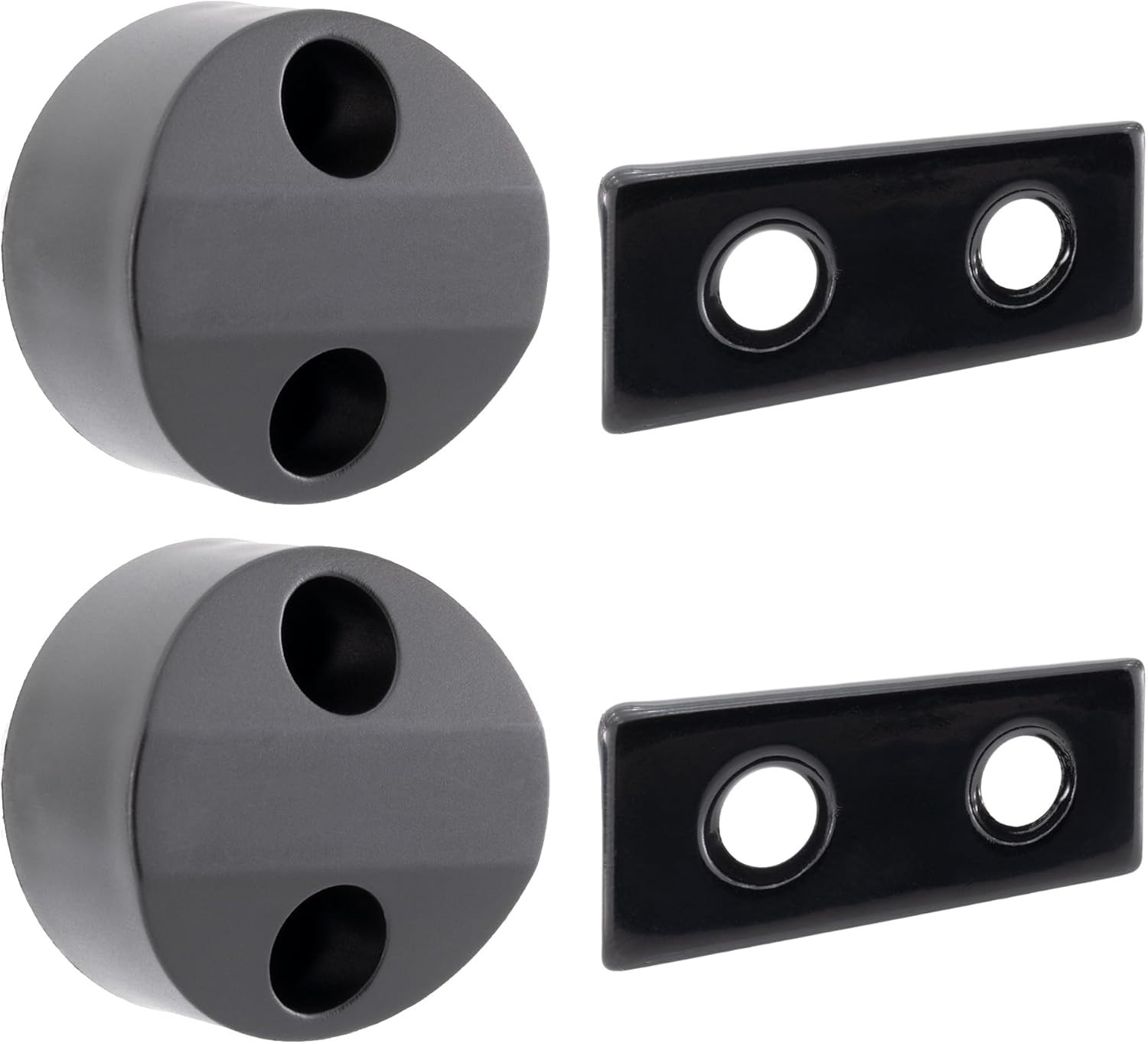 Round Magnetic Baggage Door Catch for RV Compartment Door Black (2-PACK)