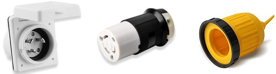 30A RV Shore Power Inlet Socket Box Male Plug Female Connector Twist Lock Camper