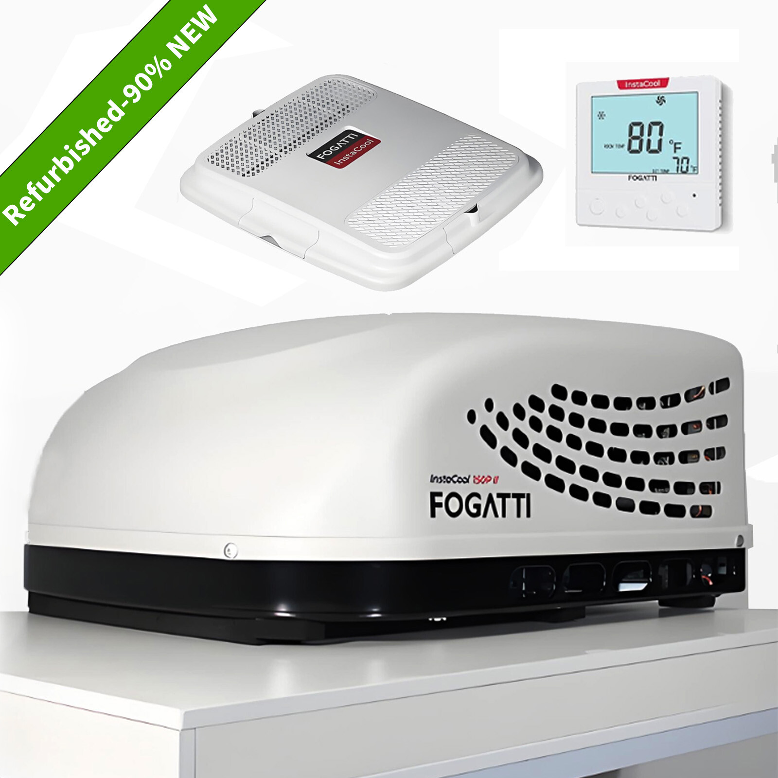 【99% NEW】FOGATTI Camper RV Air Conditioner Non-Ducted Rooftop 13,500 BTU Cooling