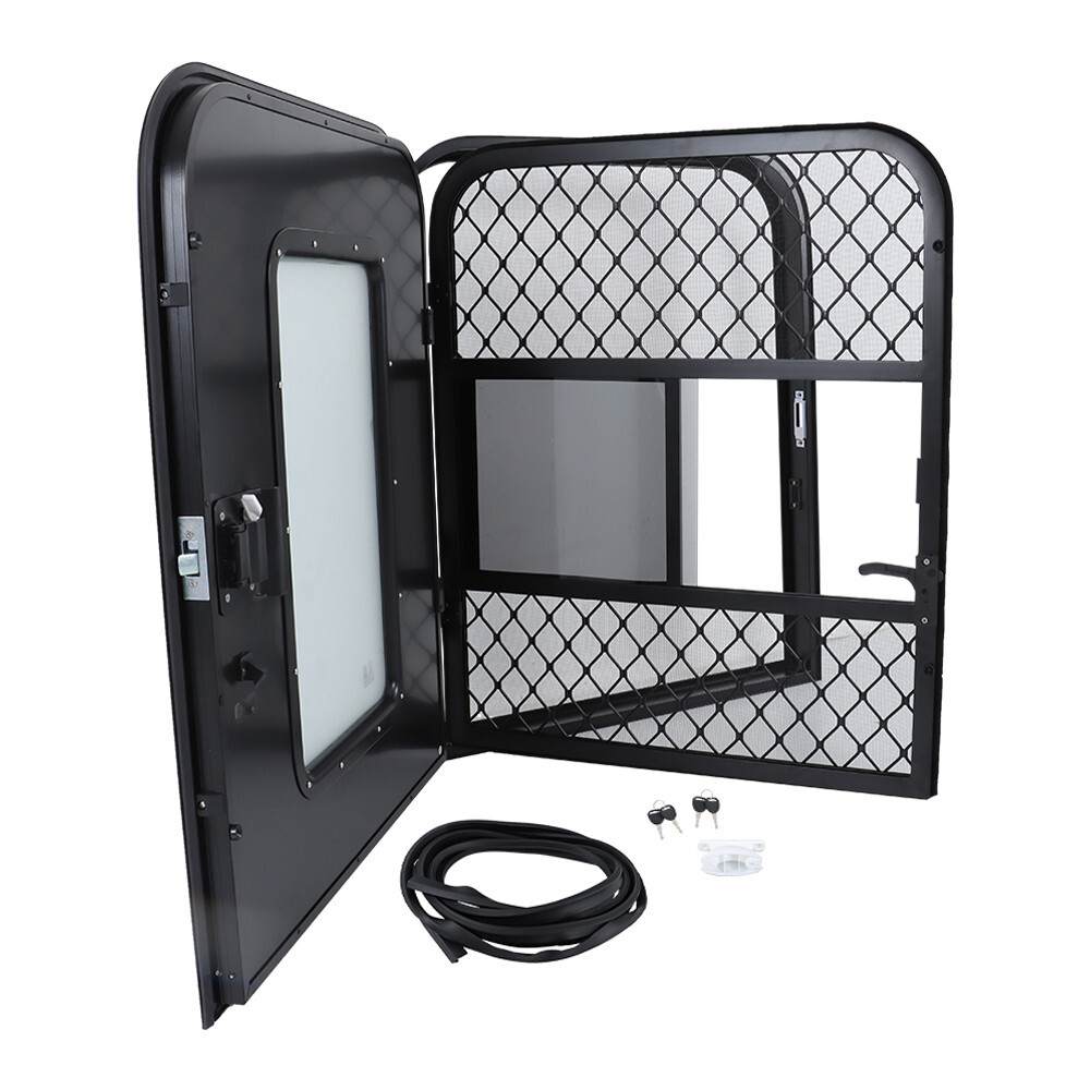 Passenger+Driver Side RV Camper Teardrop Trailer Door 23″~30″×32″~44″ Entry Door