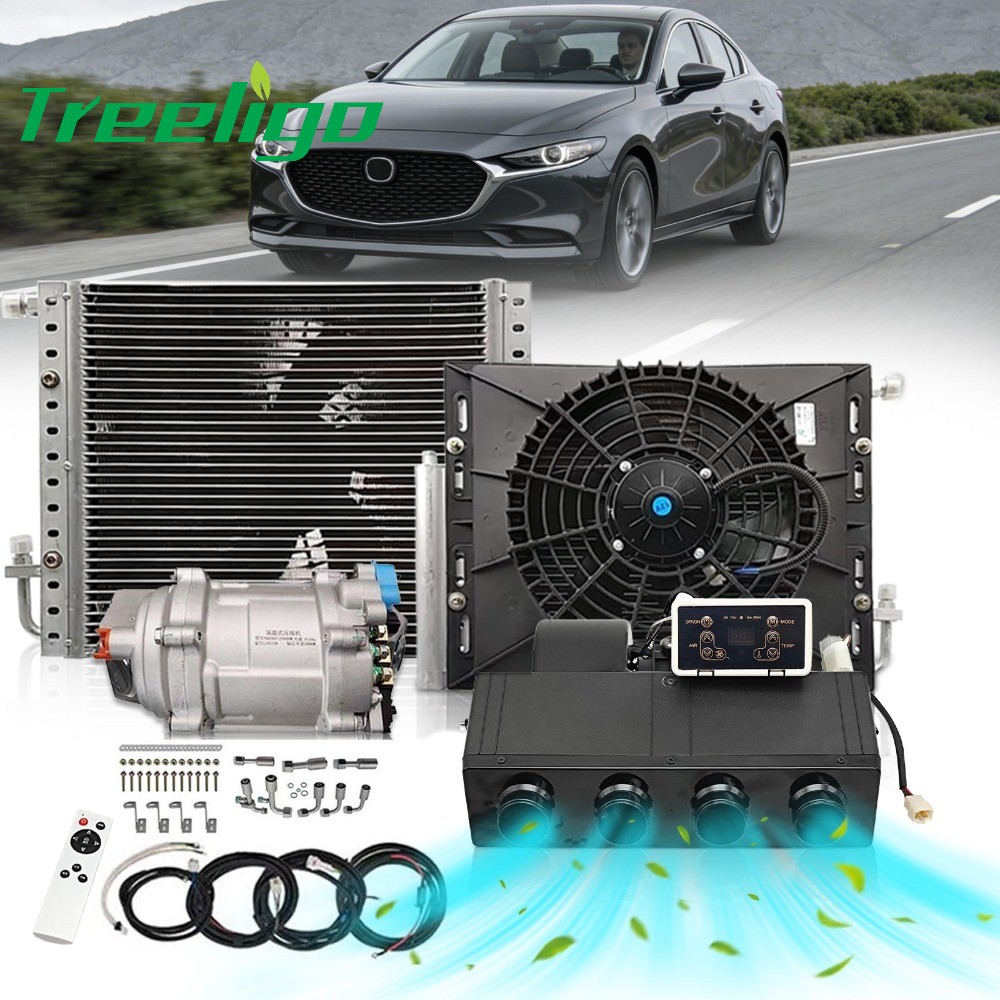 Treeligo 12V Remote Panel Electric Cooling Underdash Air Conditioner Kits