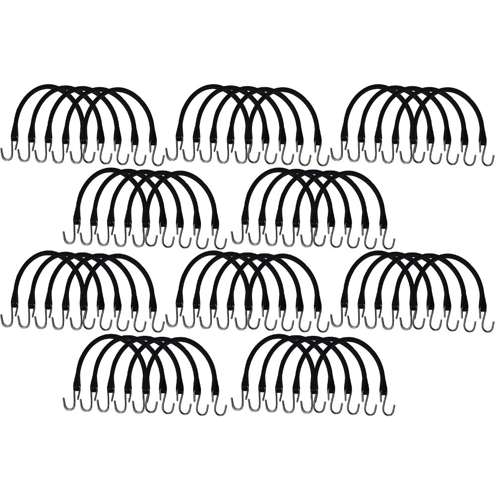 50 Tarp Straps 15″ Natural Rubber Bungee Cord Flatbed/Canvas Strap Tie-Downs