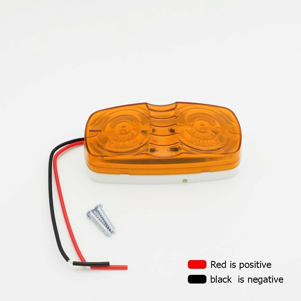 10X Trailer Amber Marker LED Light Double Bullseye 10 Diodes Clearance Light