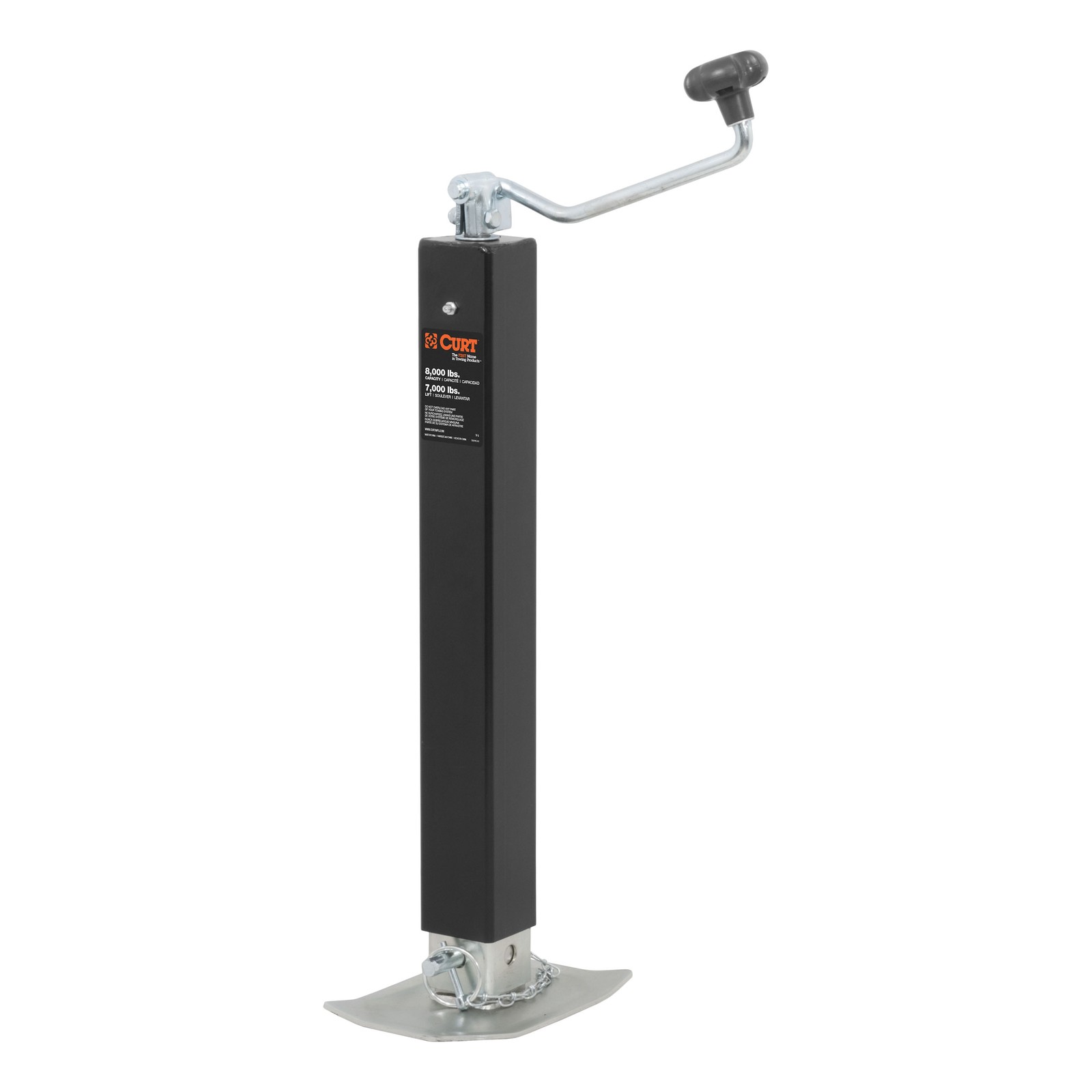 Direct-Weld Square Trailer Jack with Top Handle (8,000 lbs., 15″ Travel) 28570
