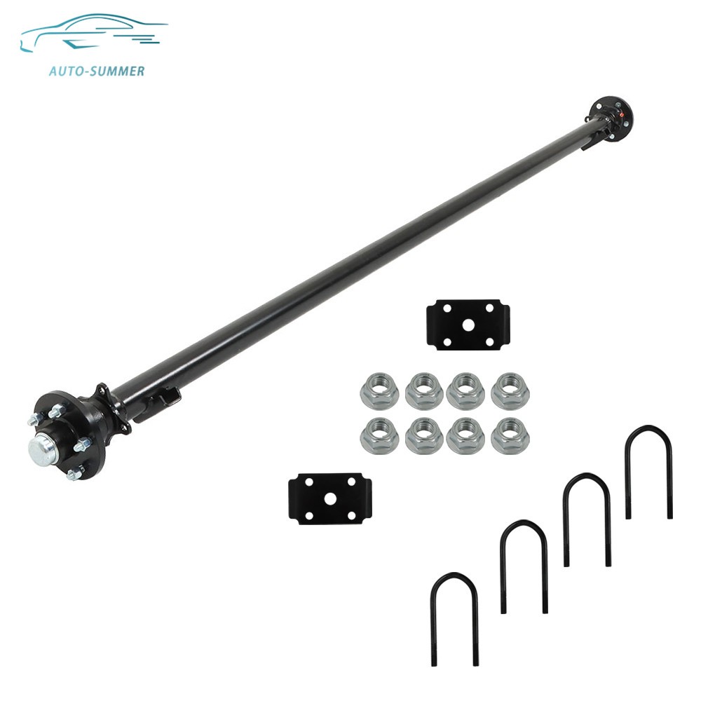 5 lug 3.5K Trailer Axle 95″ Hub Face 80″ Spring Center 5 on 4.5″ with U-Bolt Kit