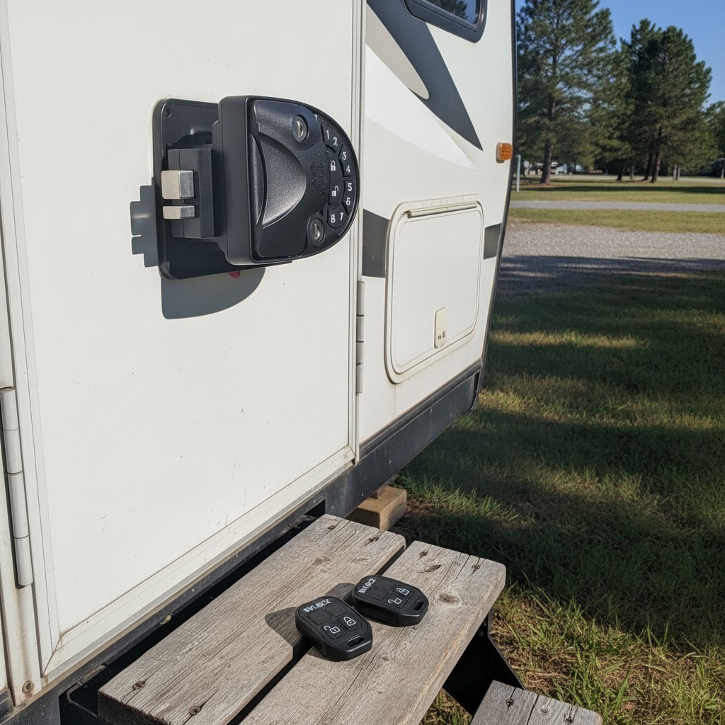 Durable Keyless RV Door Lock with Remote – Patented Safety Technology Inside