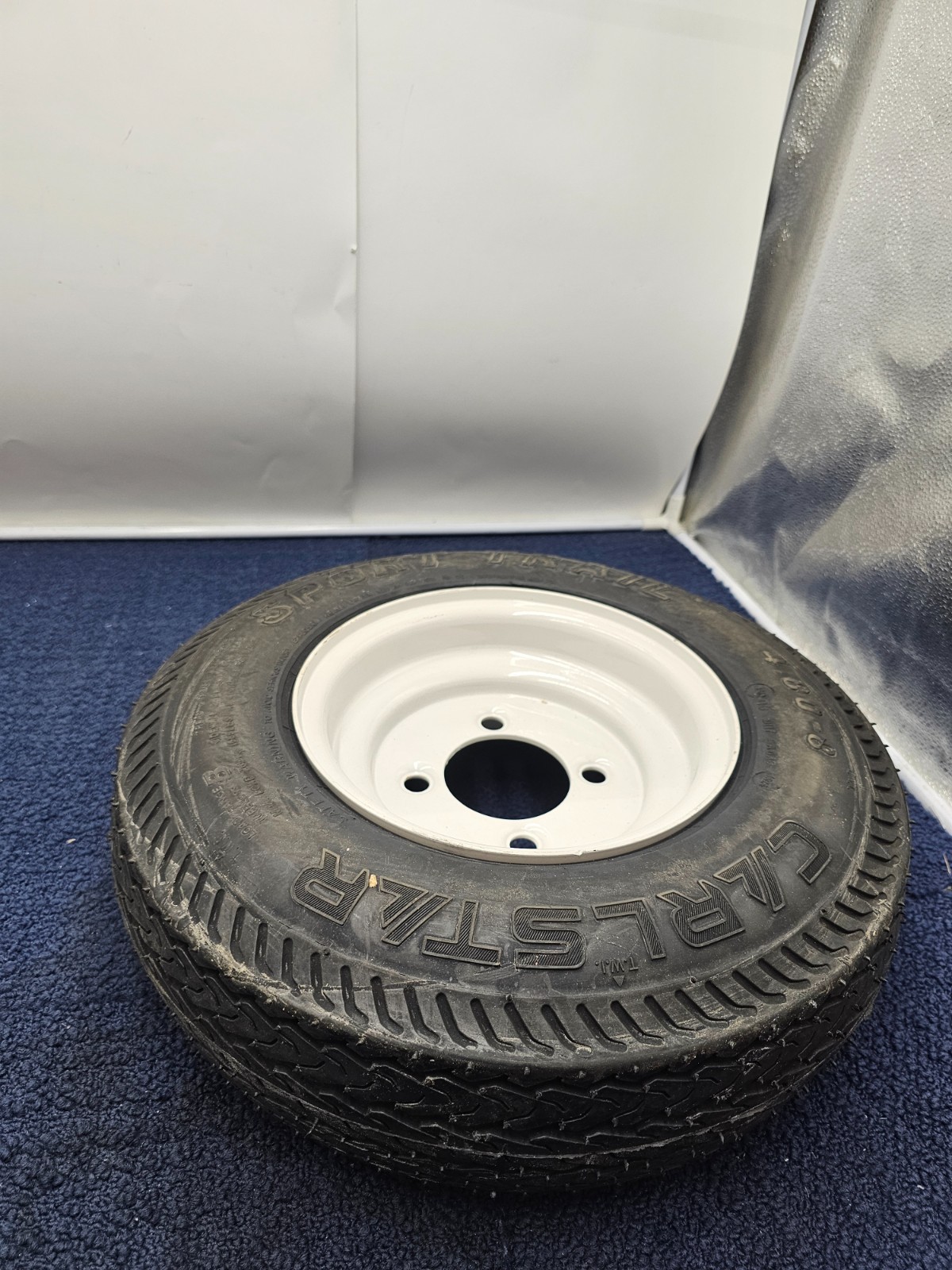 Carlisle 4.80-8 Sport Trail Wheel/Tire Assembly Solid White 4PR