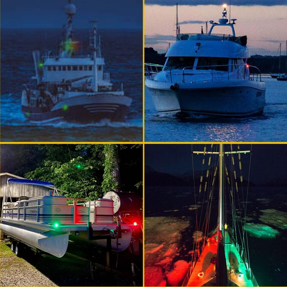 1/2Set Boat Navigation Lights Red and Green LED Marine Navigation Light Boat Bow