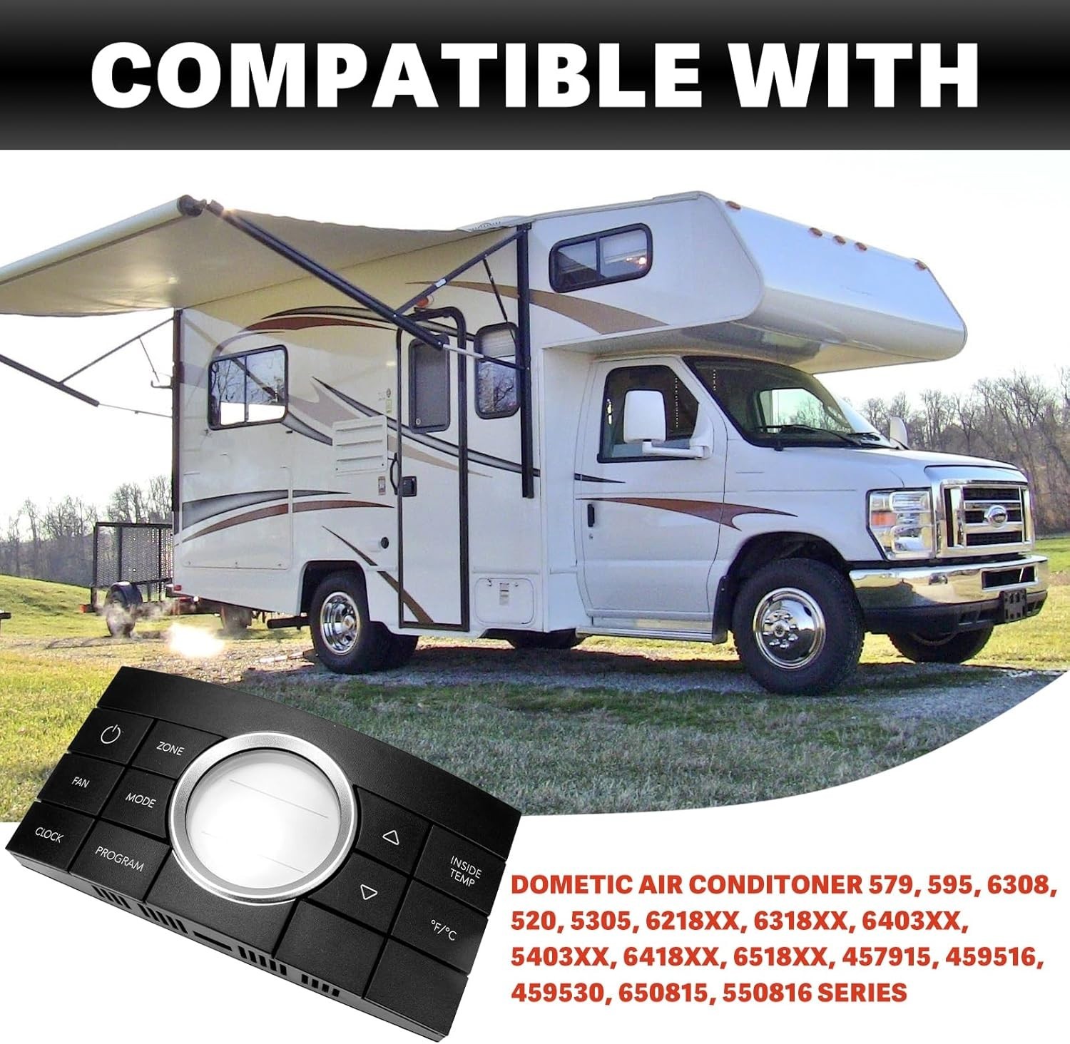 Thermostat Kit 10 Button Comfort Control Center 2 Black For Dometic 3314082.000